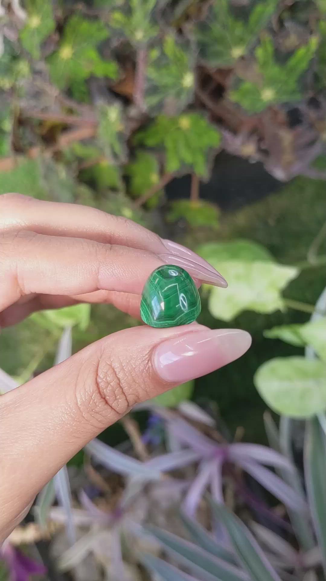 26.16 Ct. Cabochon Malachite from Russia Size Video