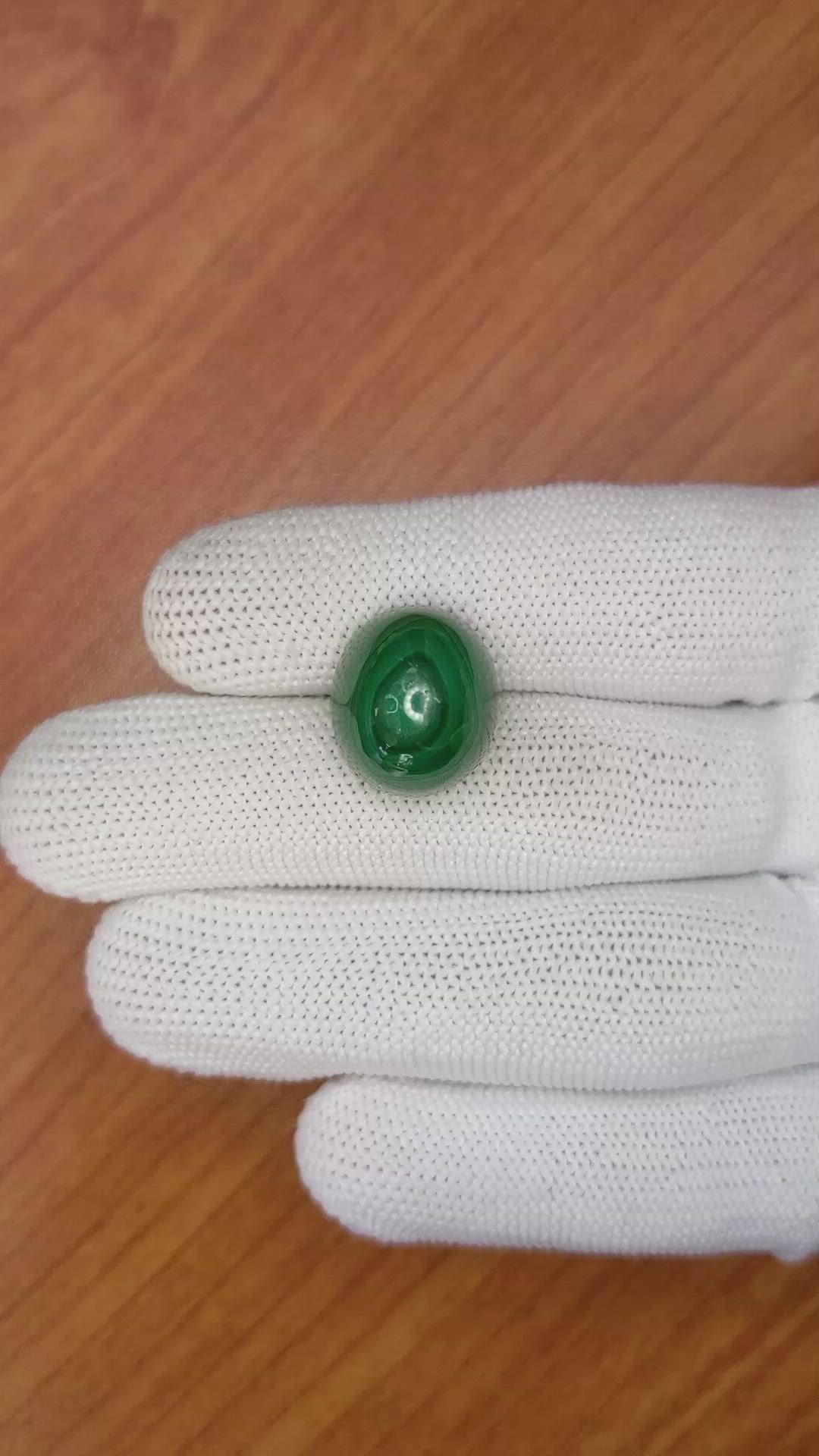 26.16 Ct. Cabochon Malachite from Russia Size Video