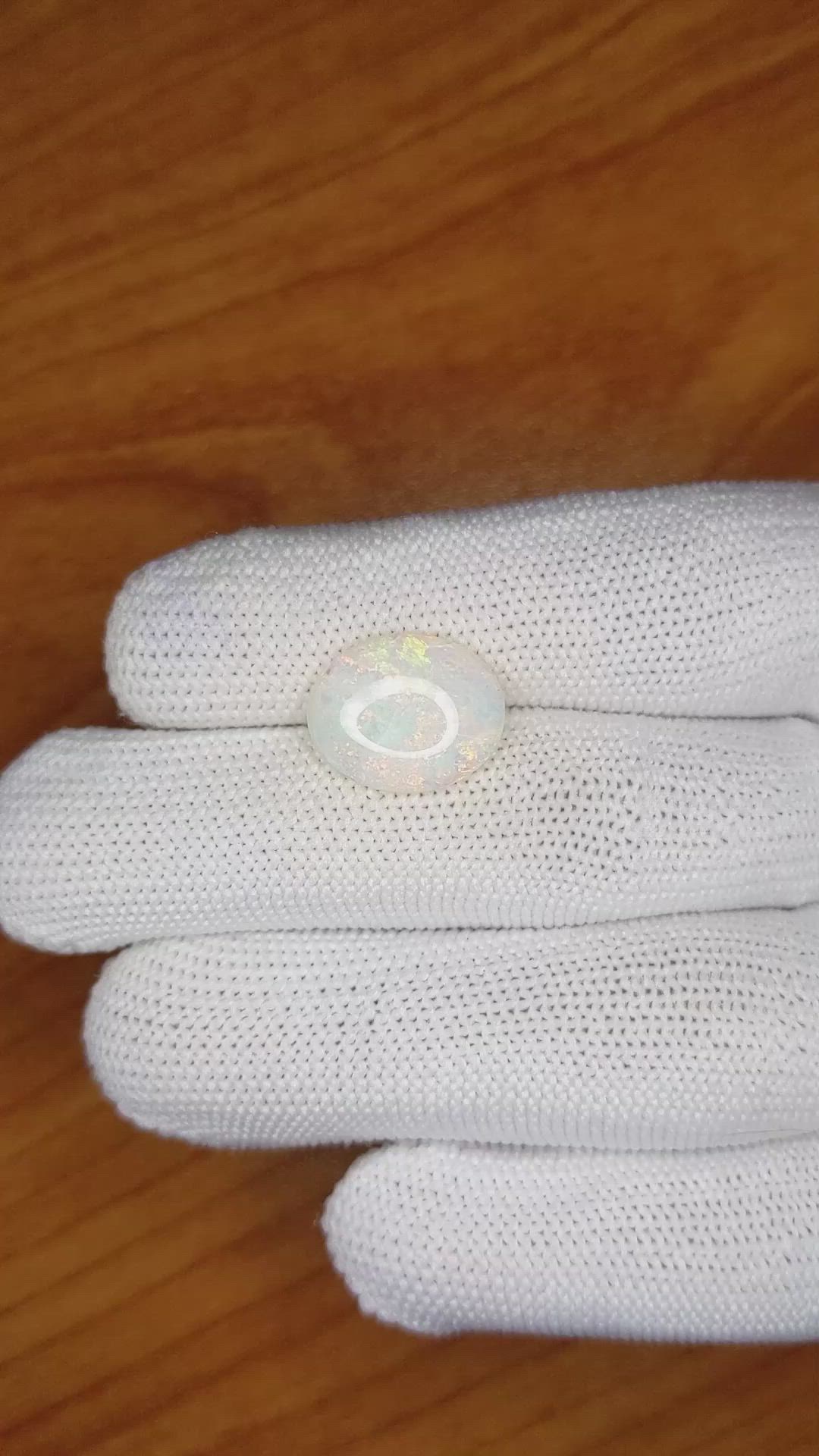 3.44 Ct. Cabochon White Opal from United States Size Video