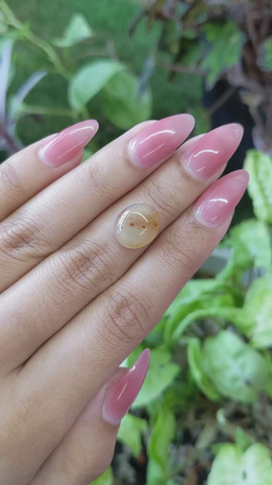 4.56 Ct. Cabochon White Opal from India Size Video