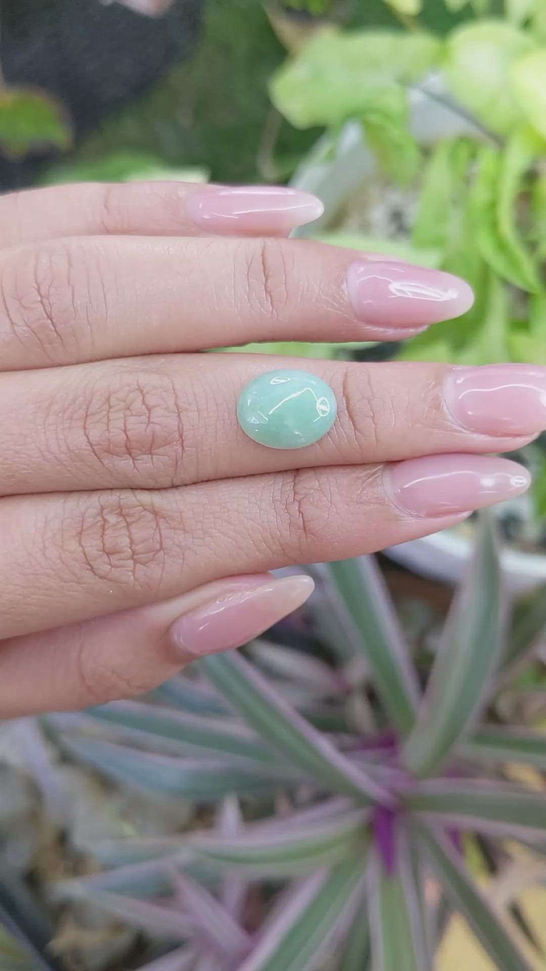 3.95 Ct. Cabochon White Opal from Burma (Myanmar) Size Video