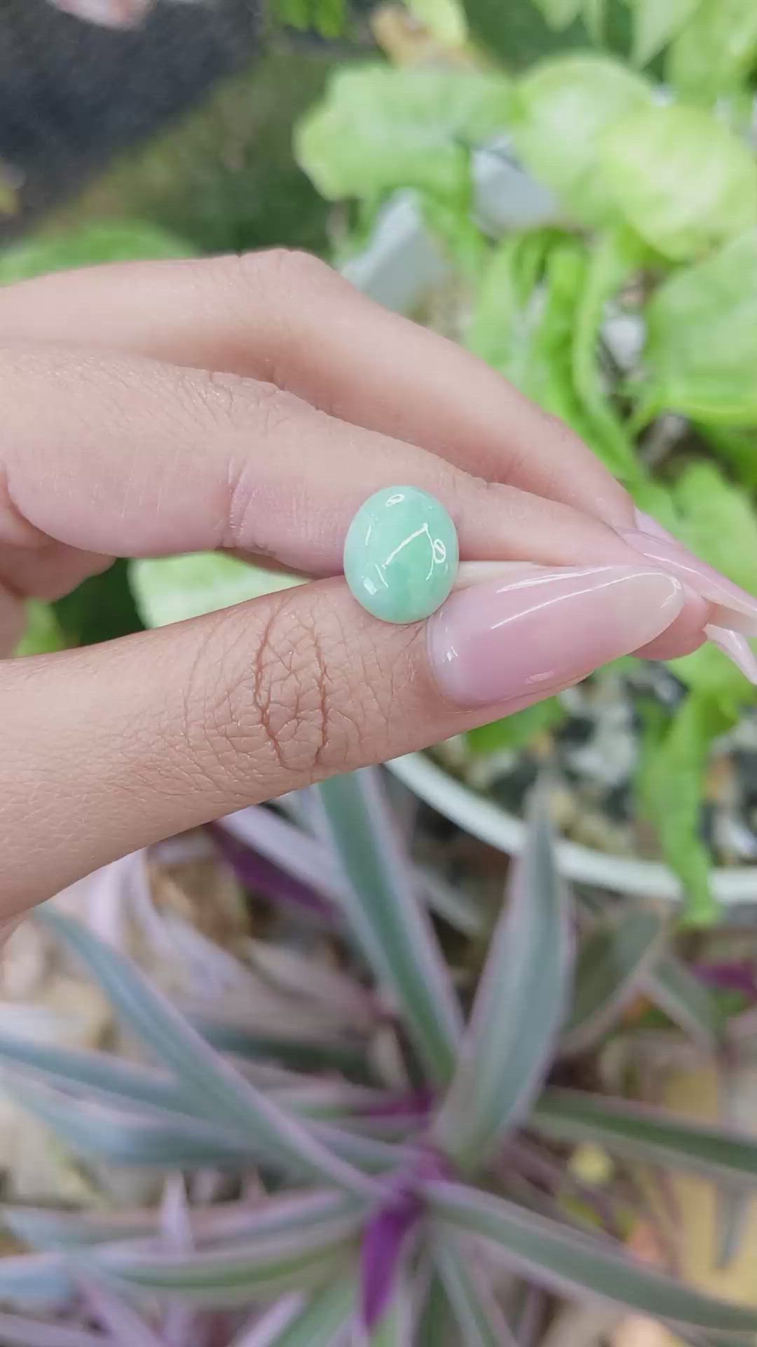 3.95 Ct. Cabochon White Opal from Burma (Myanmar) Size Video