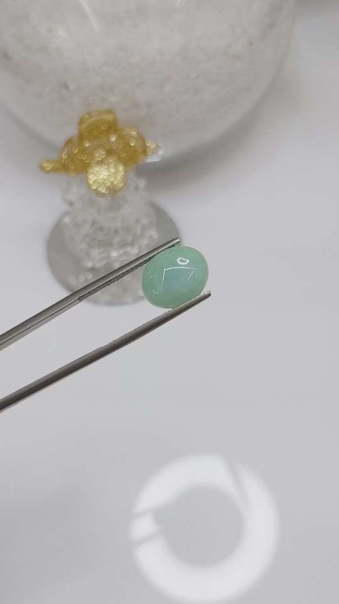 3.95 Ct. Cabochon White Opal from Burma (Myanmar) Size Video