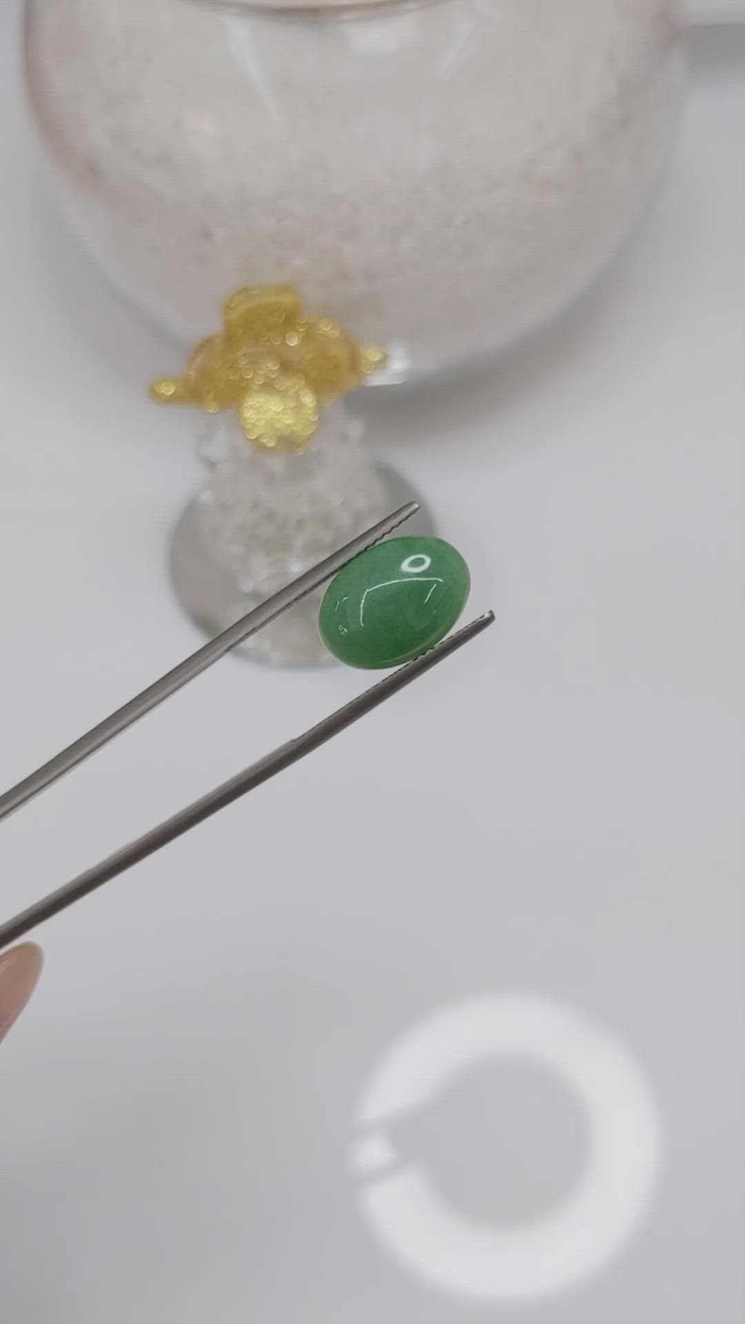 5.89 Ct. Cabochon White Opal from Burma (Myanmar) Size Video