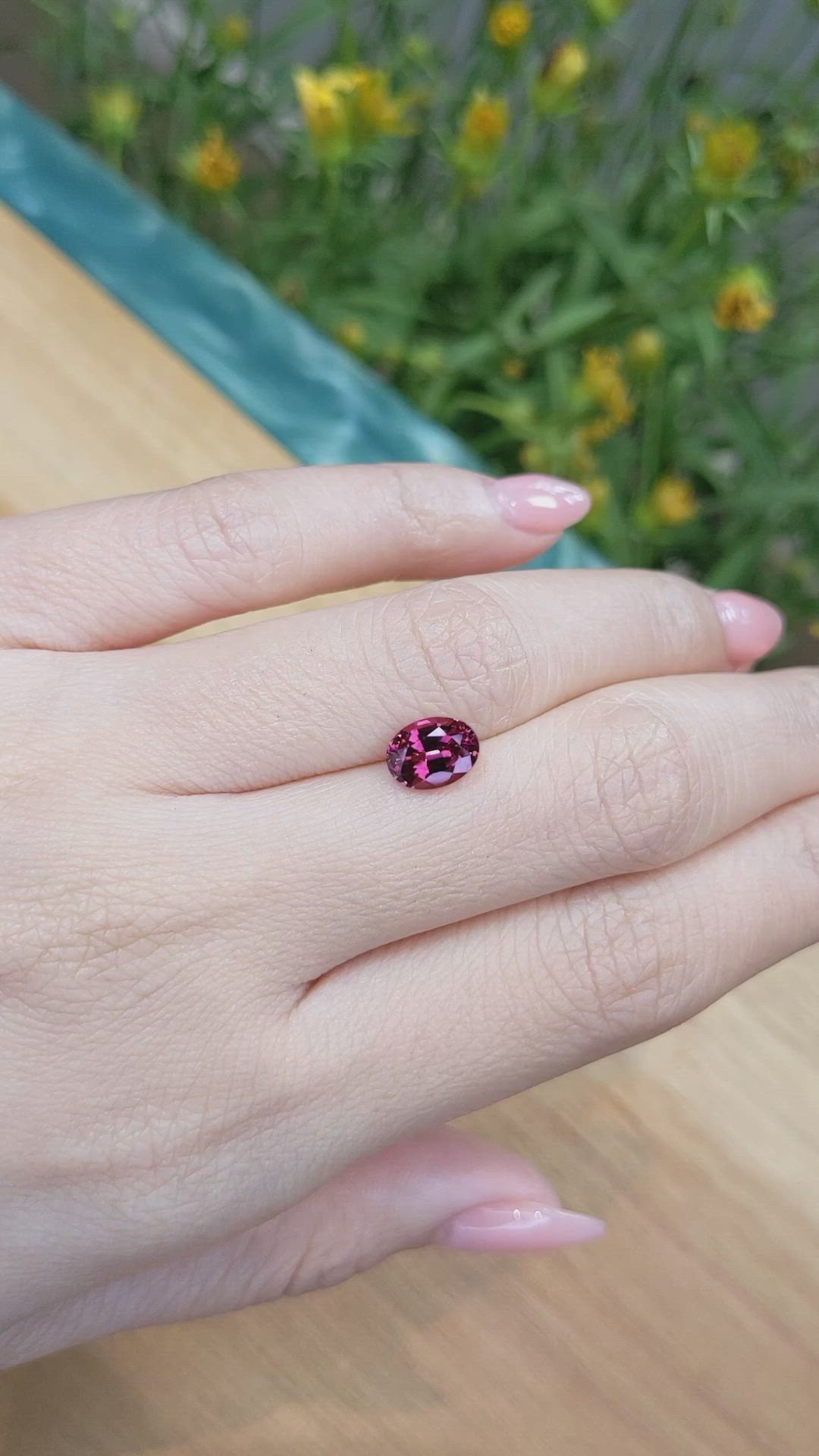1.91 Ct. Purplish Pink Garnet from Ceylon (Sri Lanka) Size Video