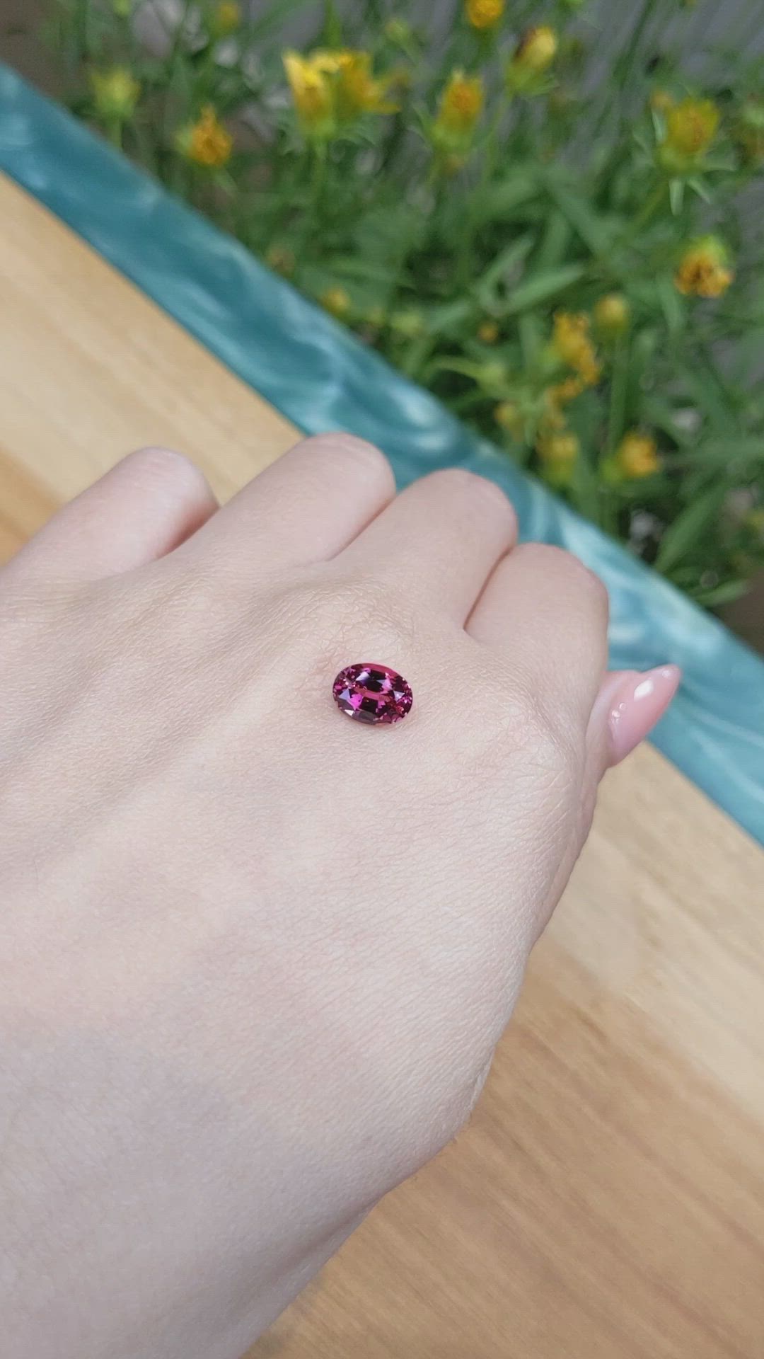 1.91 Ct. Purplish Pink Garnet from Ceylon (Sri Lanka) Size Video