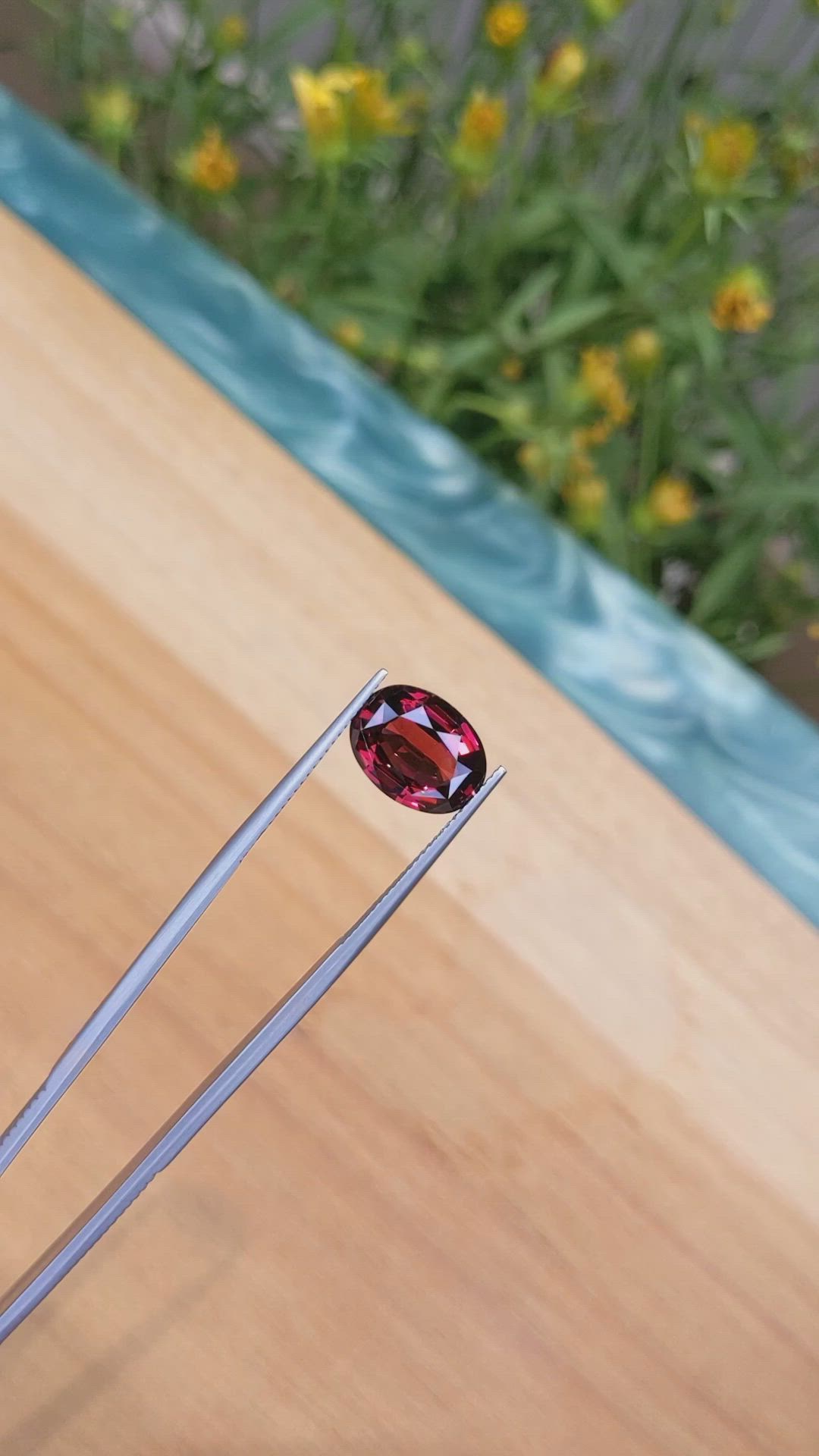 5.12 Ct. Red Garnet from Ceylon (Sri Lanka) Size Video