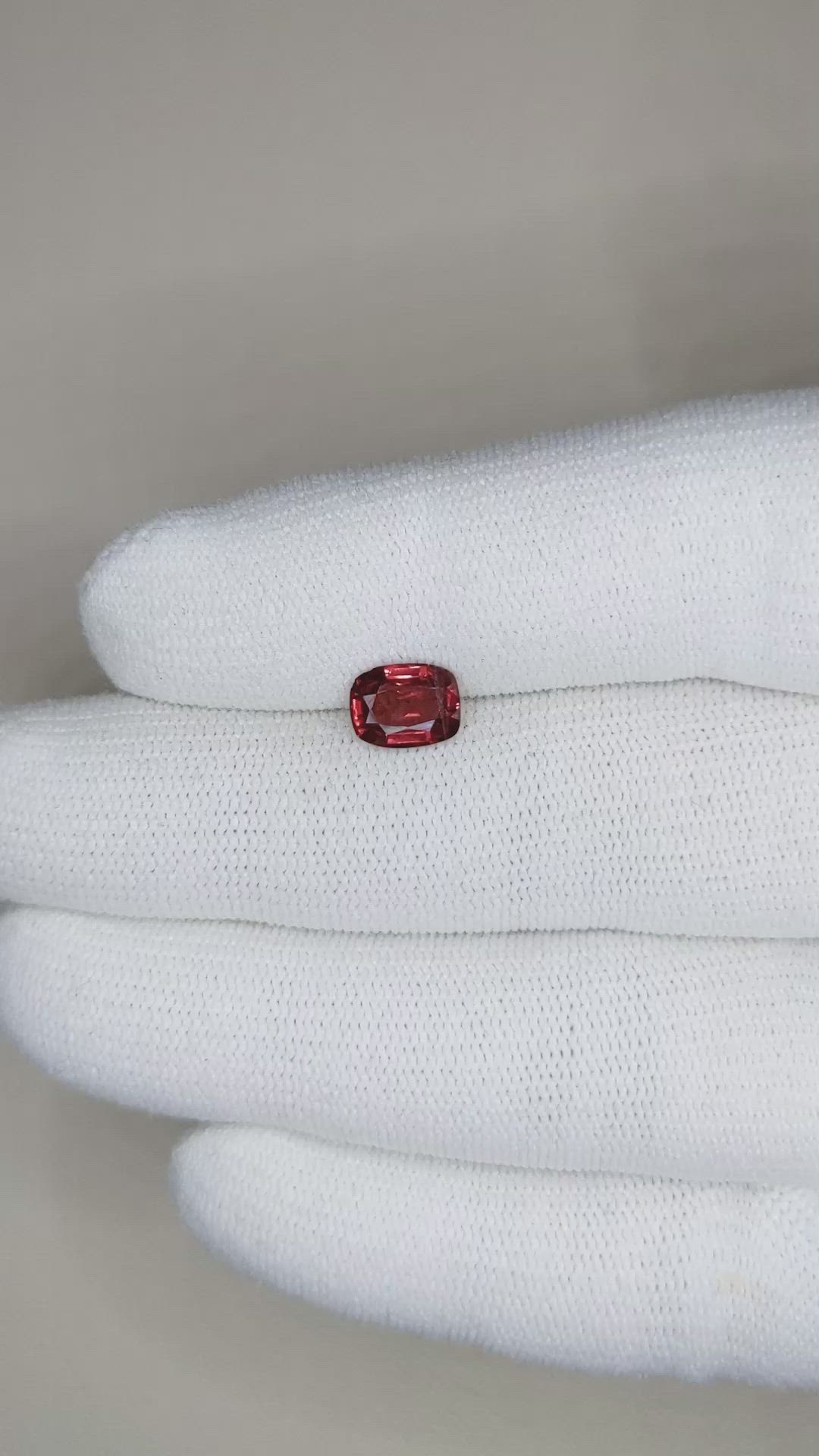 1.48 Ct. Garnet from Ceylon (Sri Lanka) Size Video