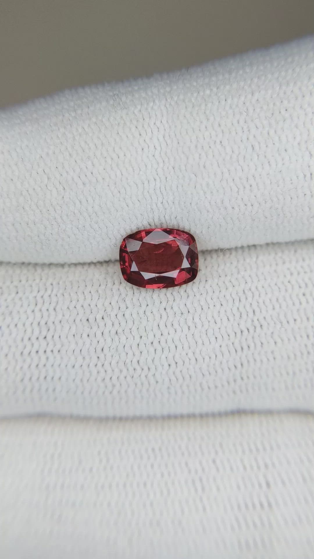 1.48 Ct. Garnet from Ceylon (Sri Lanka) Size Video