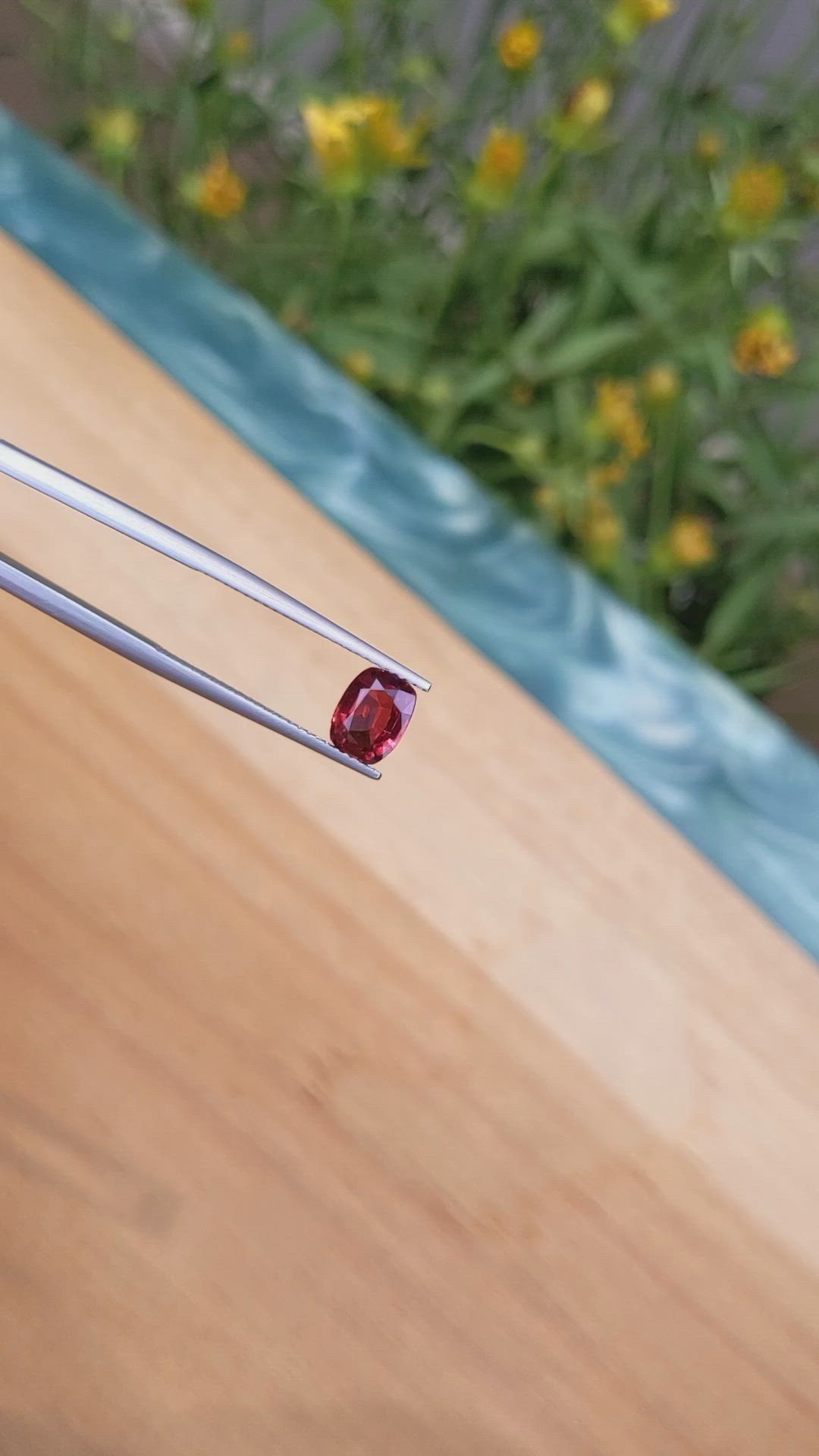 1.48 Ct. Red Garnet from Ceylon (Sri Lanka) Size Video