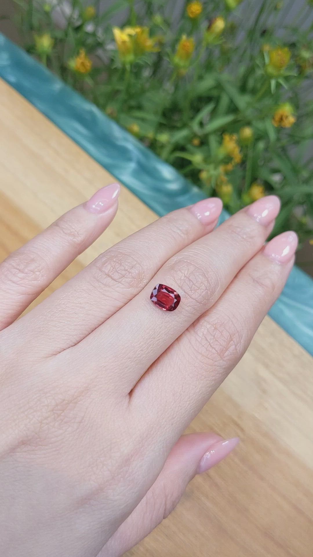 1.48 Ct. Red Garnet from Ceylon (Sri Lanka) Size Video