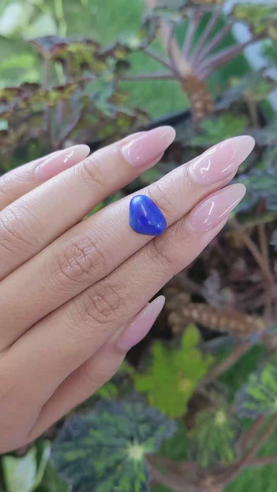 3.99 Ct. Cabochon Lapis from Afghanistan Size Video