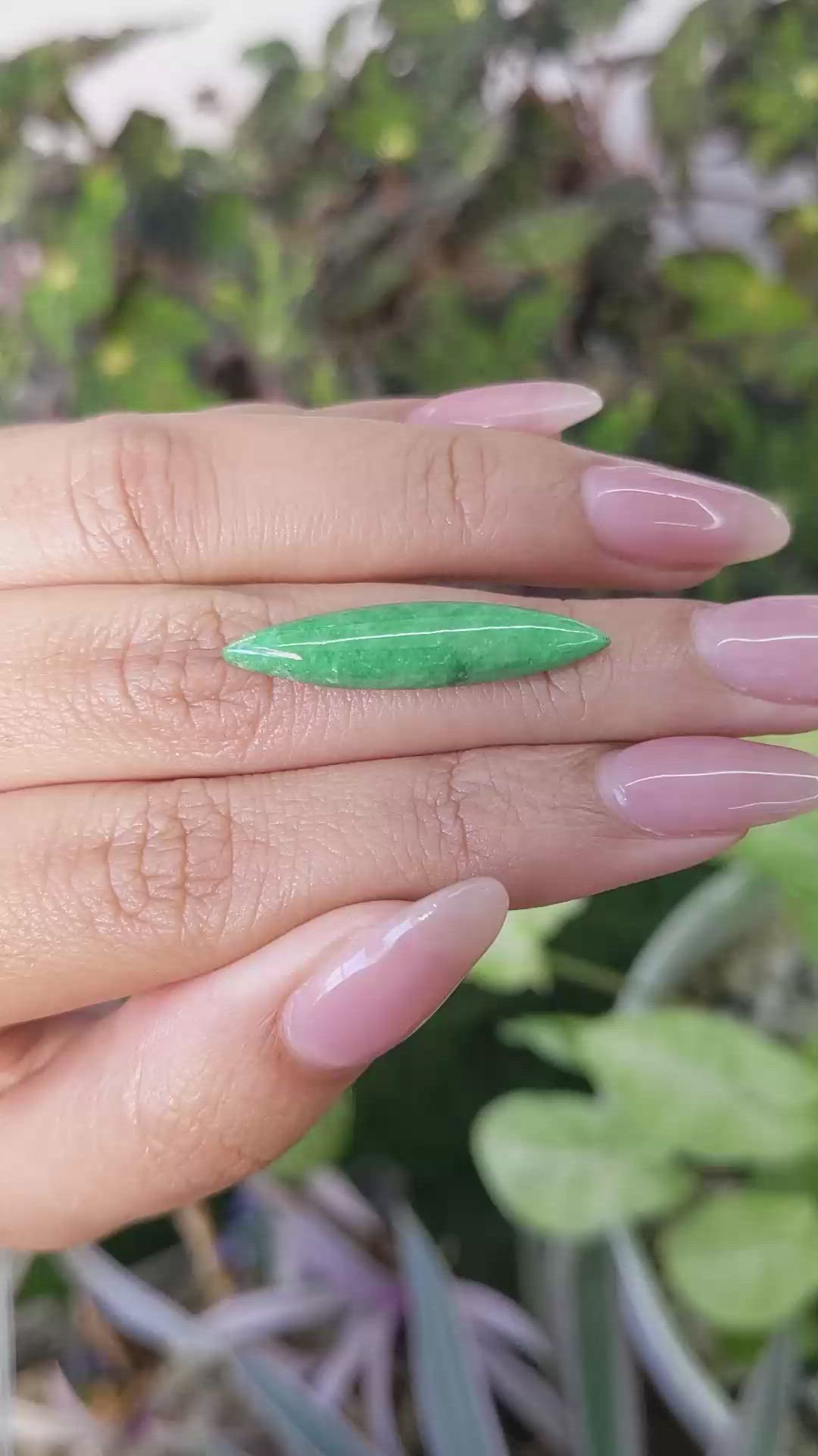 6.71 Ct. Cabochon Jade from Burma (Myanmar) Size Video