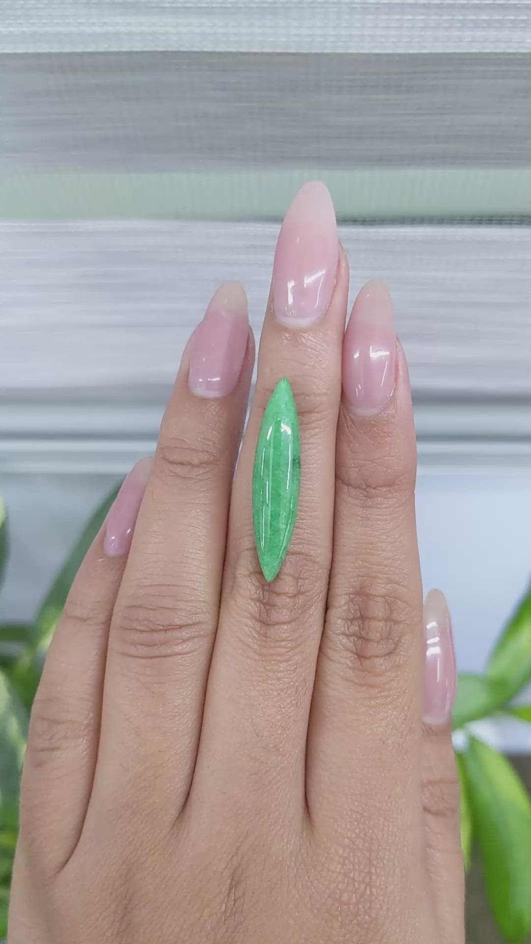 6.71 Ct. Cabochon Jade from Burma (Myanmar) Size Video