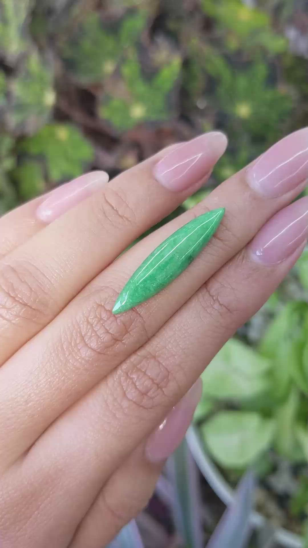 6.71 Ct. Cabochon Jade from Burma (Myanmar) Size Video