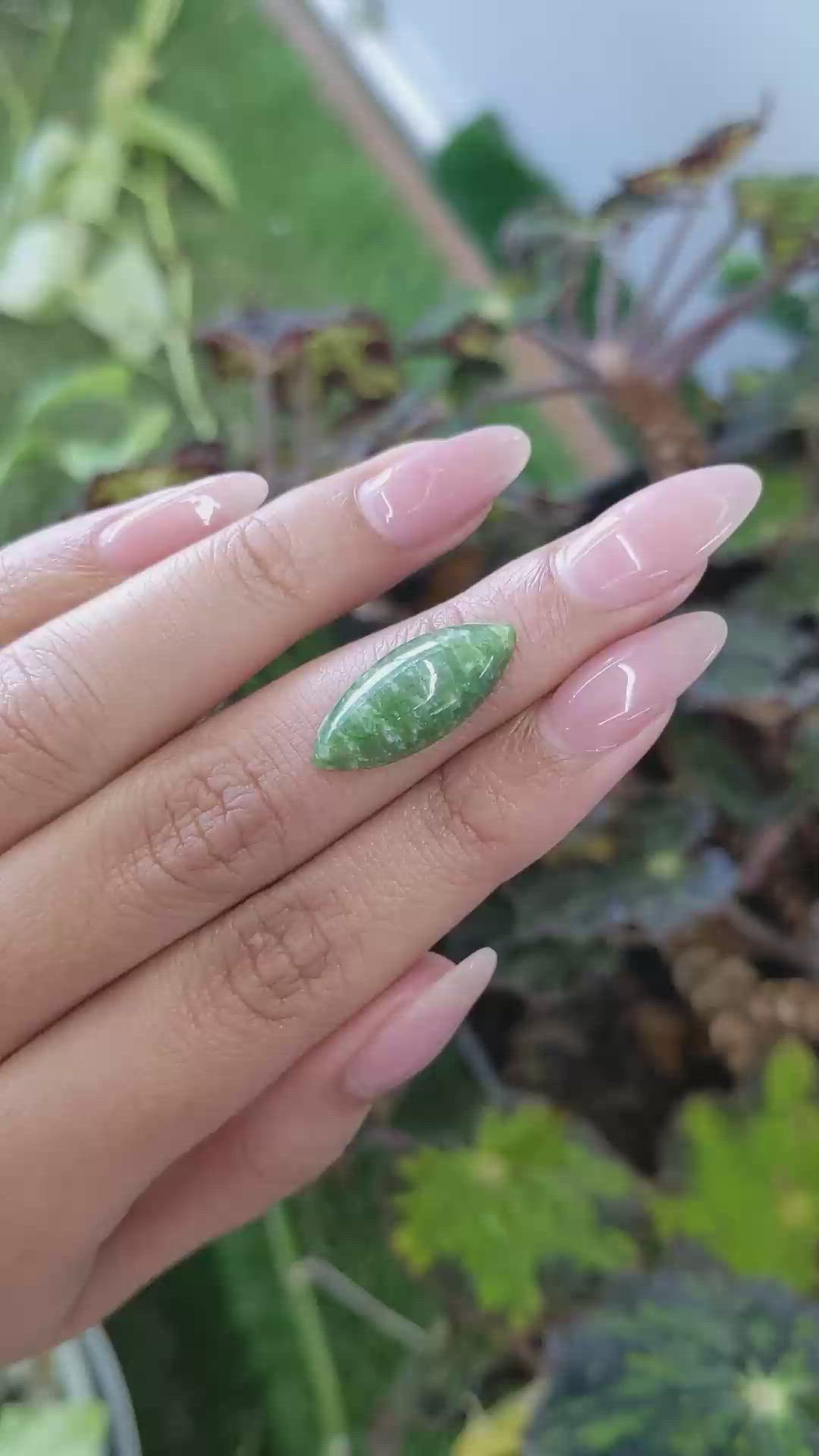 6.21 Ct. Cabochon Jade from Burma (Myanmar) Size Video