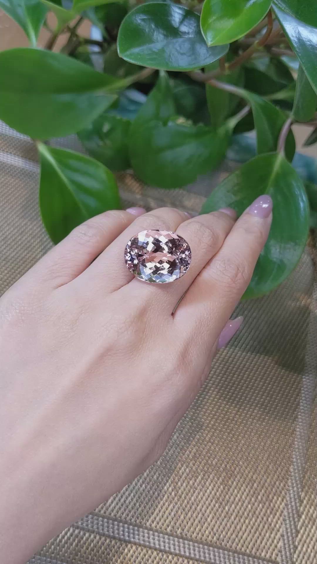 31.05 Ct. Morganite from Brazil Size Video