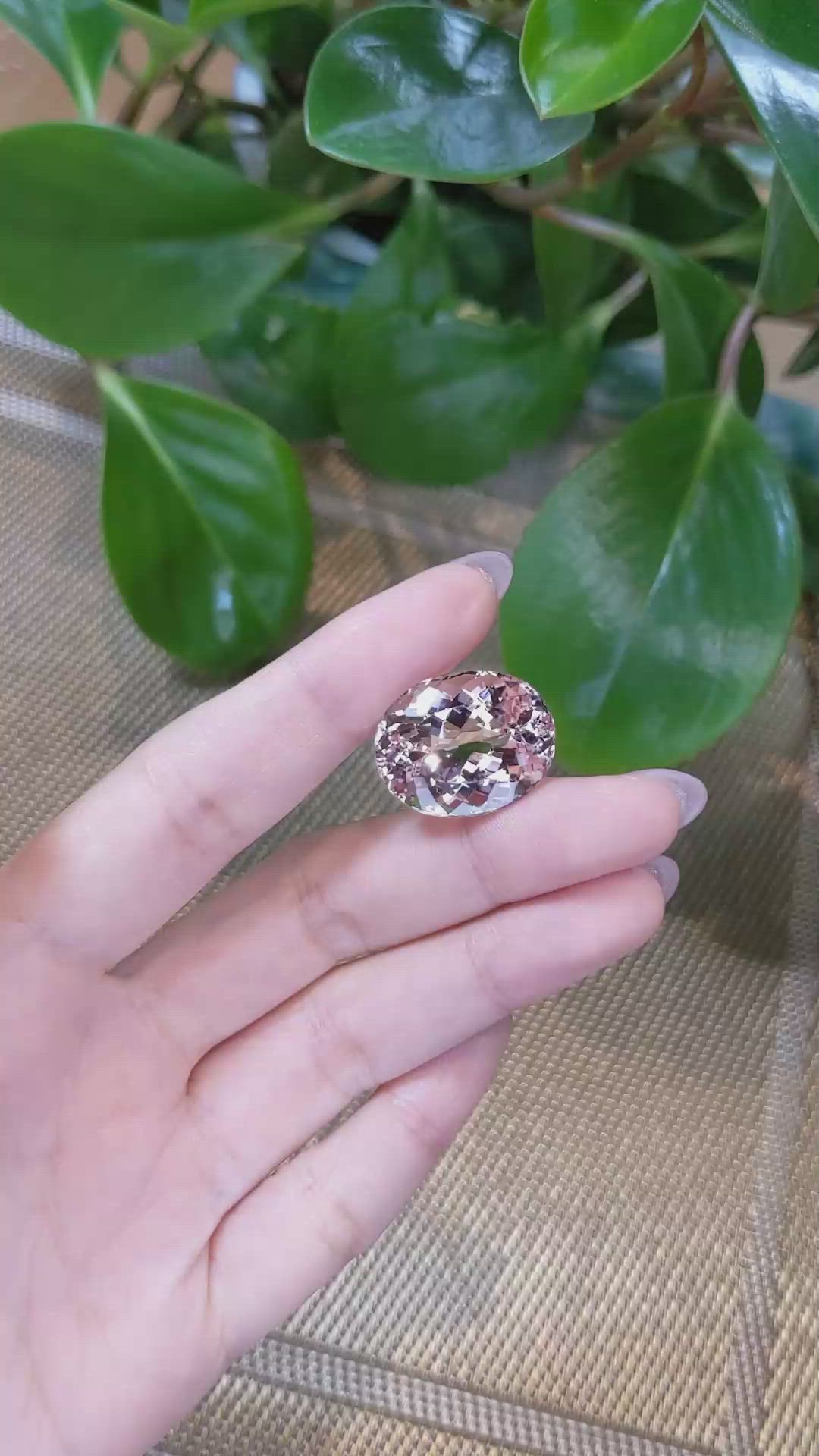 31.05 Ct. Morganite from Brazil Size Video
