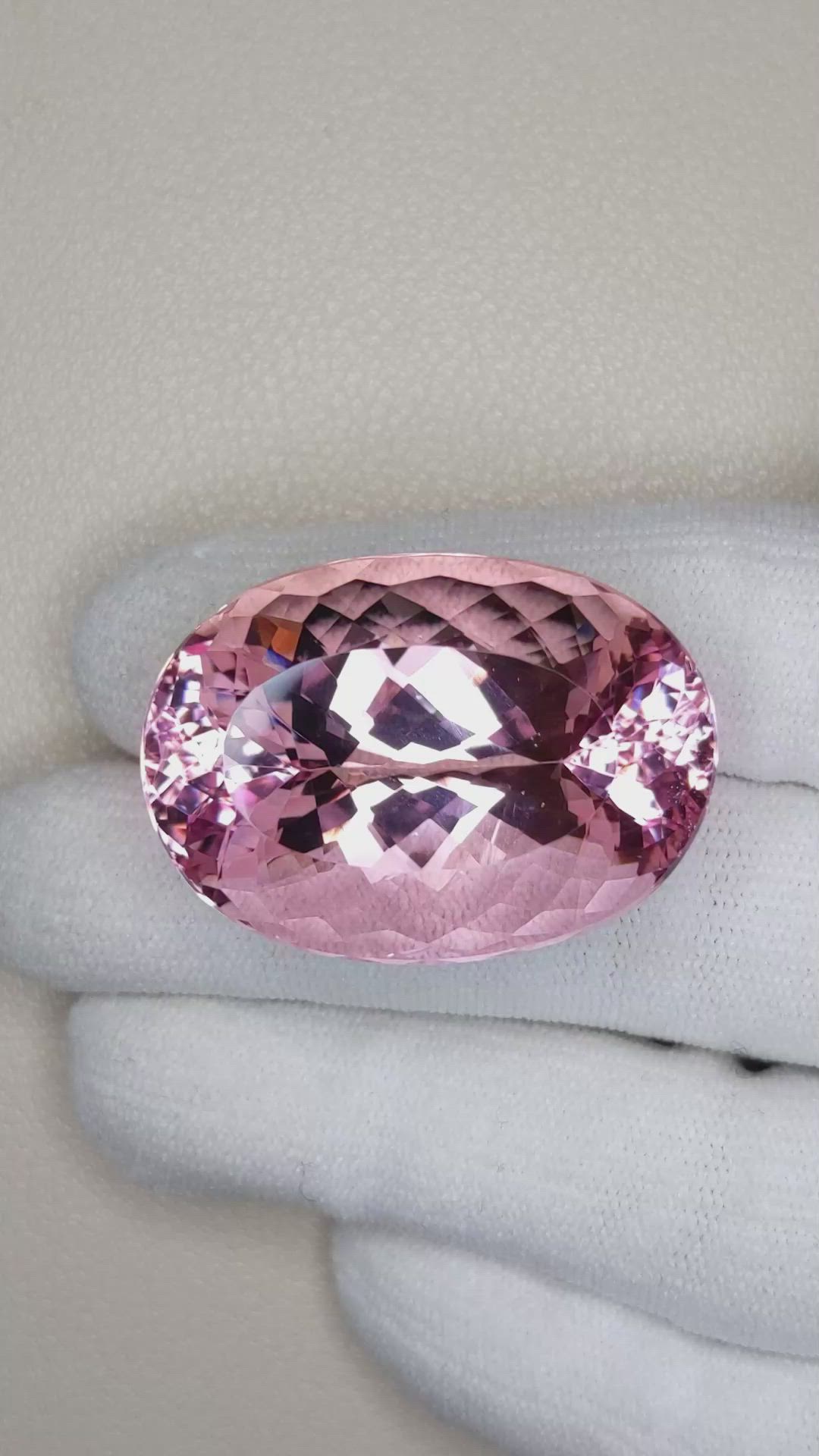 68.55 Ct. Morganite from Brazil Size Video
