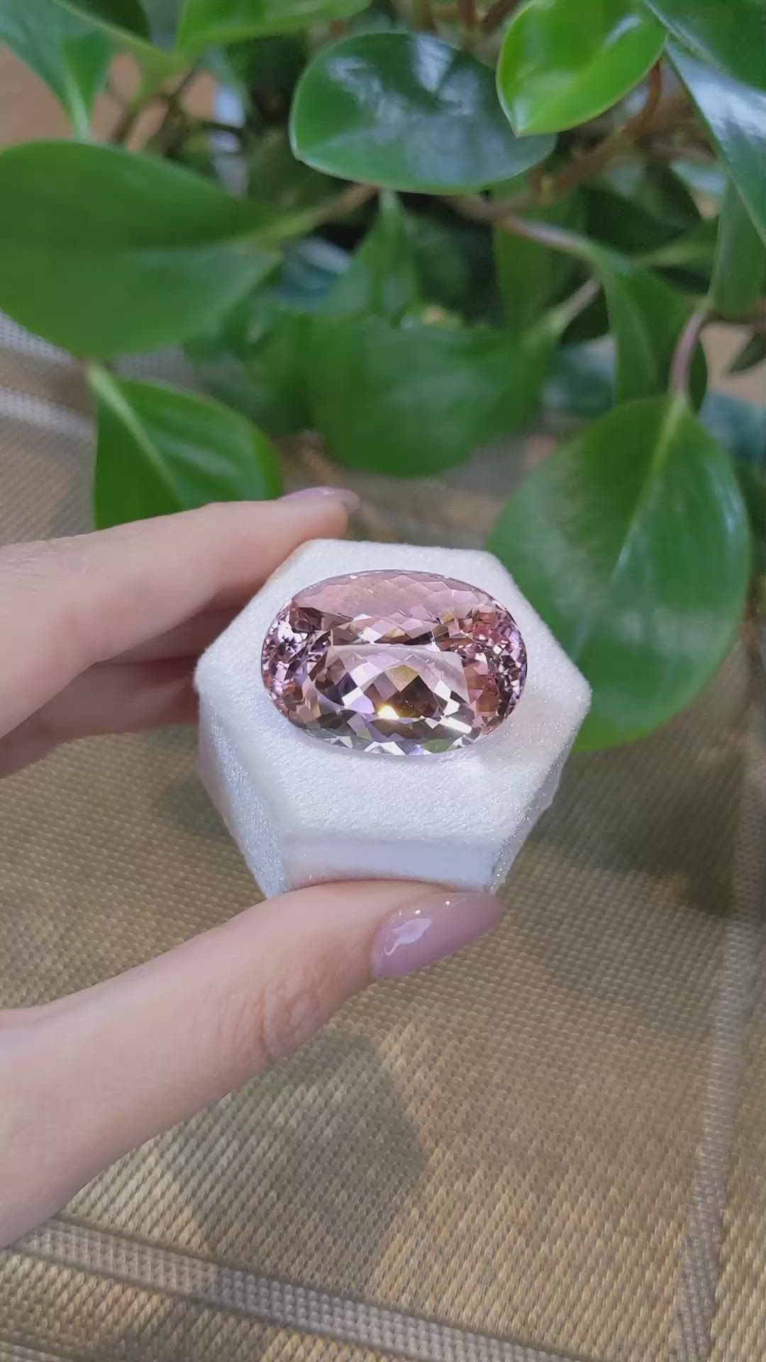 68.55 Ct. Morganite from Brazil Size Video