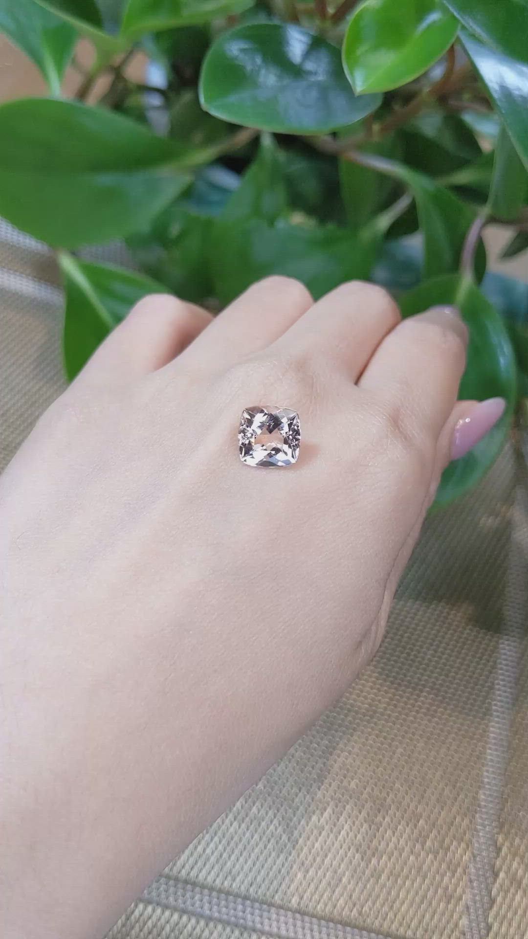 4.05 Ct. Morganite from Brazil Size Video