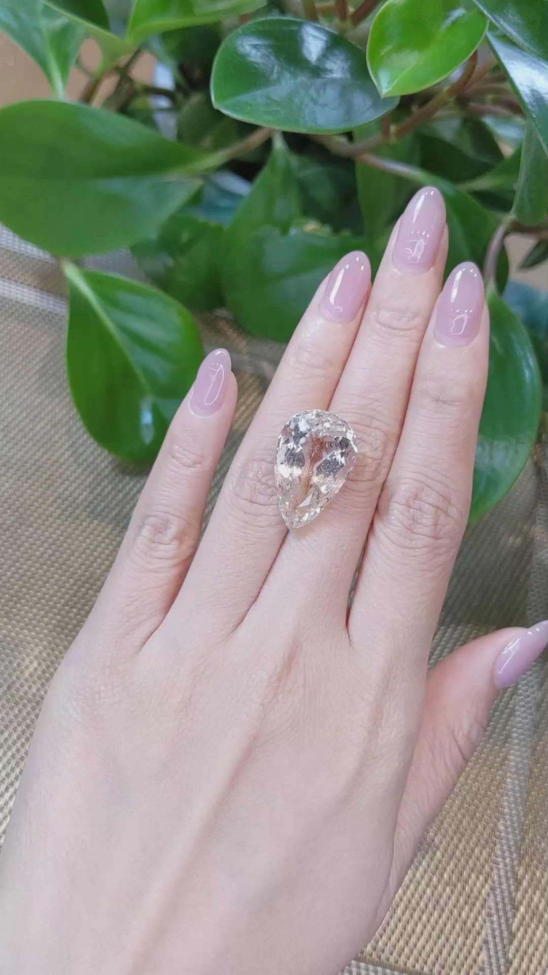 27.46 Ct. Morganite from Brazil Size Video