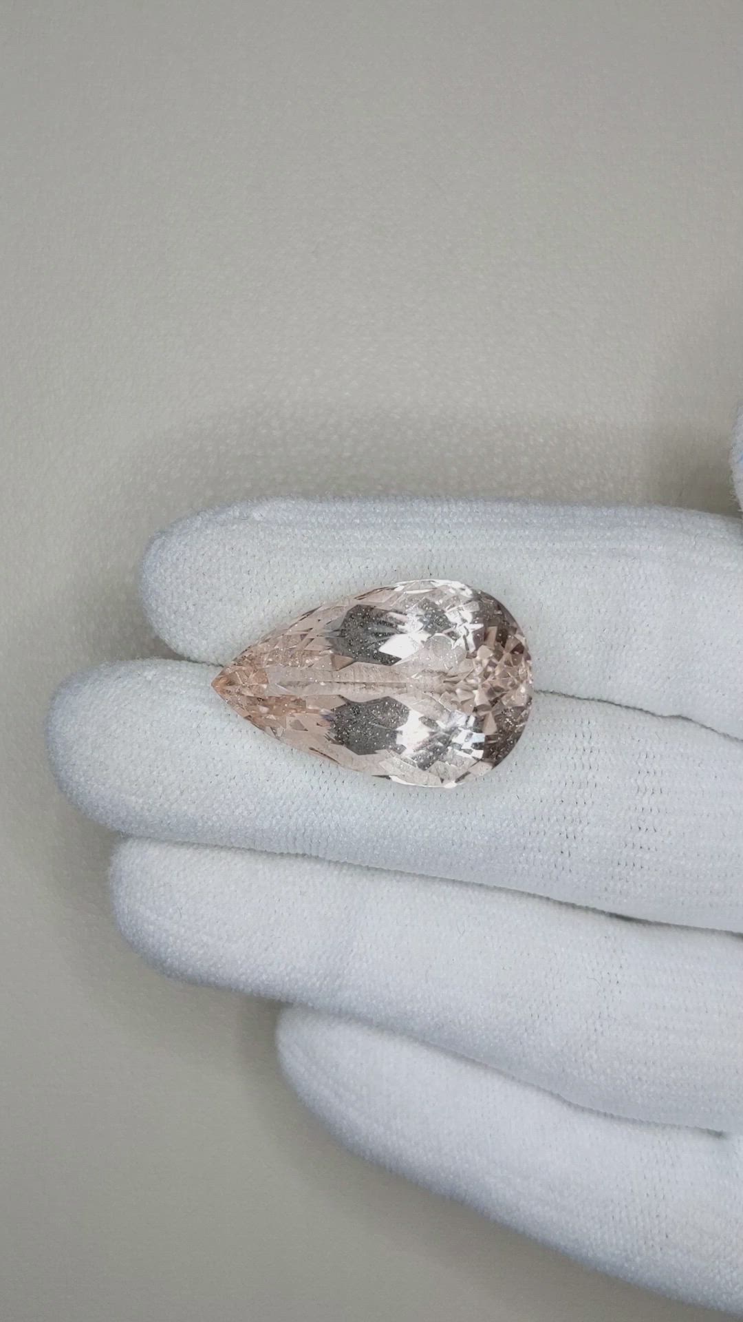 27.46 Ct. Morganite from Brazil Size Video