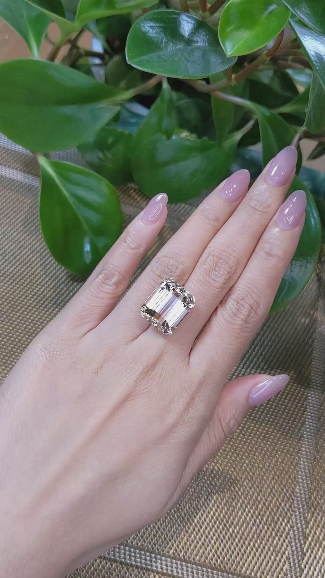 26.51 Ct. Morganite from Brazil Size Video