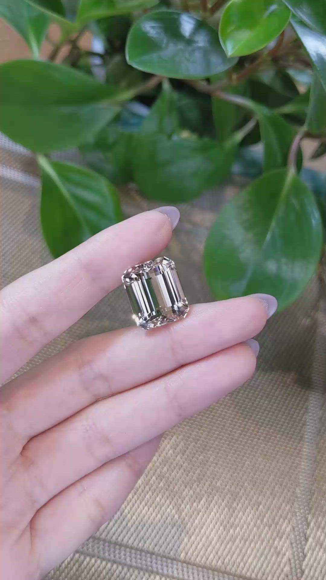 26.51 Ct. Morganite from Brazil Size Video