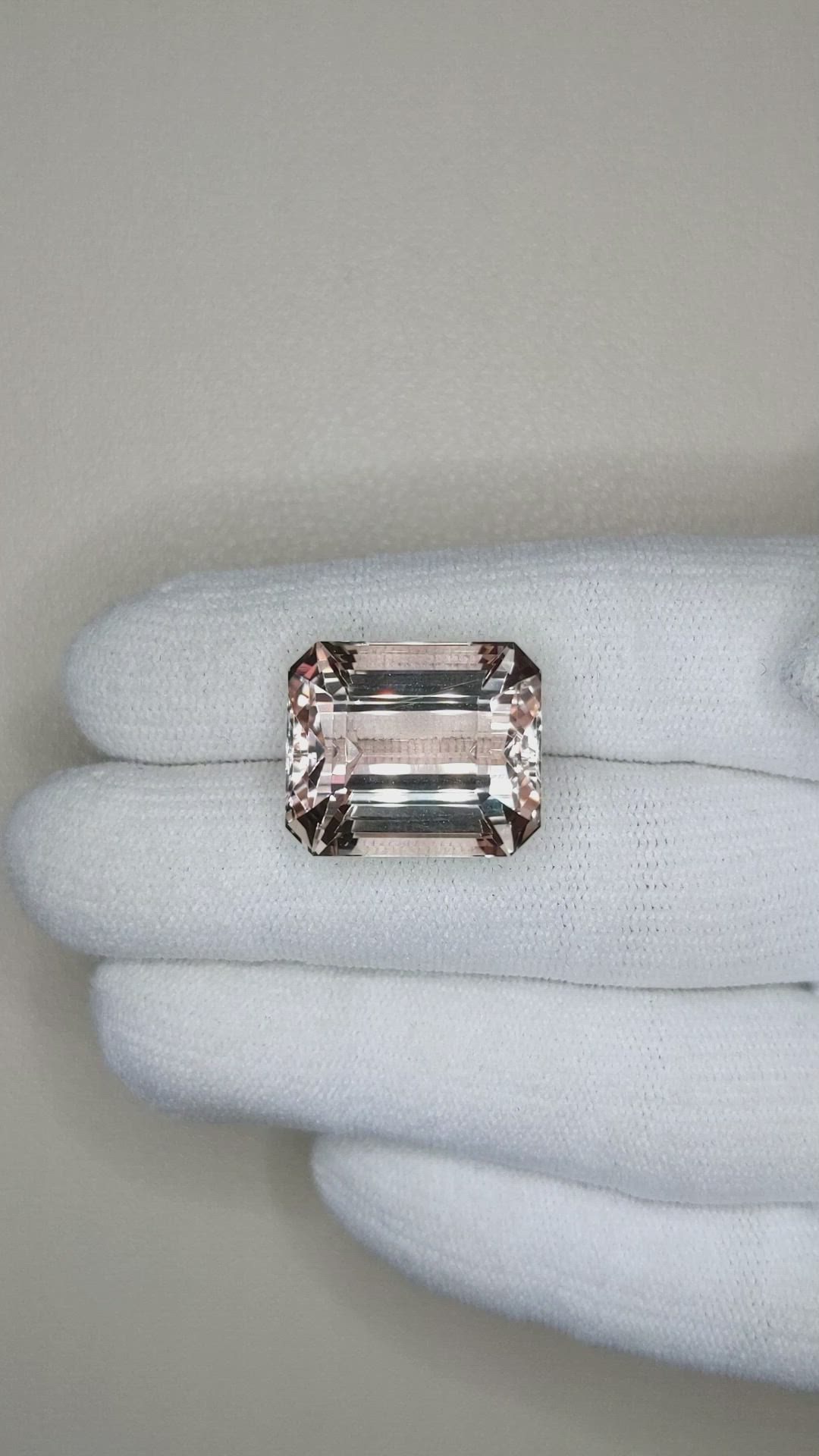 26.51 Ct. Morganite from Brazil Size Video