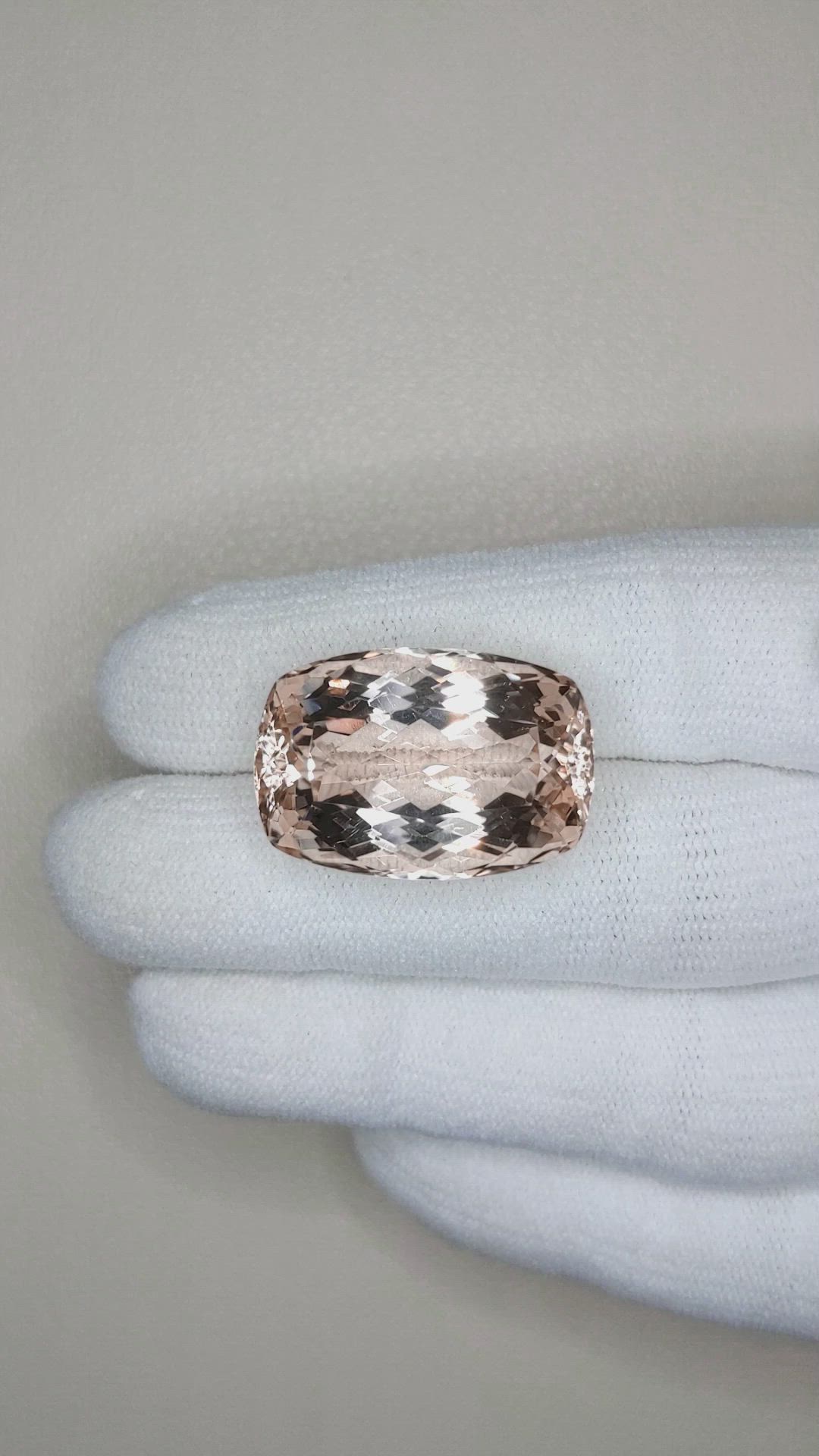 34.61 Ct. Morganite from Brazil Size Video