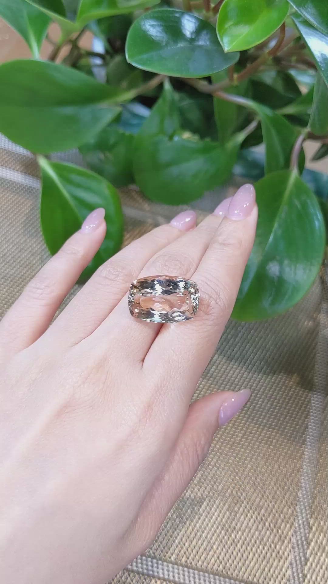 34.61 Ct. Morganite from Brazil Size Video