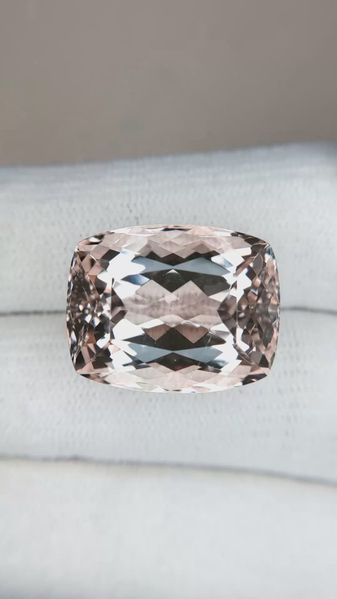 26.59 Ct. Morganite from Brazil Size Video