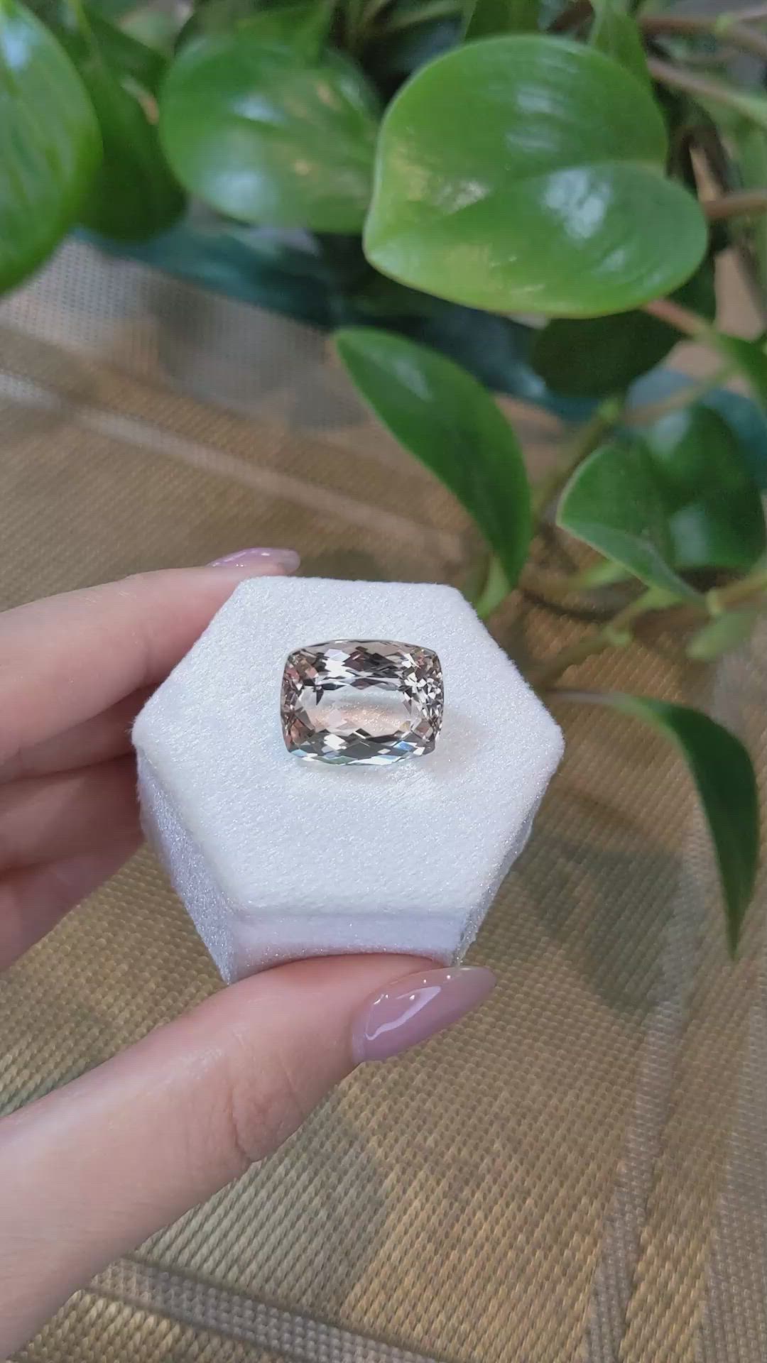26.59 Ct. Morganite from Brazil Size Video