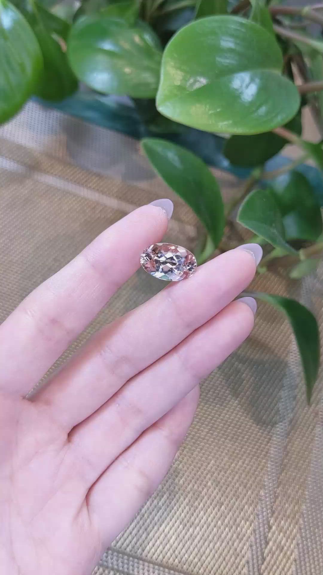 7.51 Ct. Morganite from Brazil Size Video
