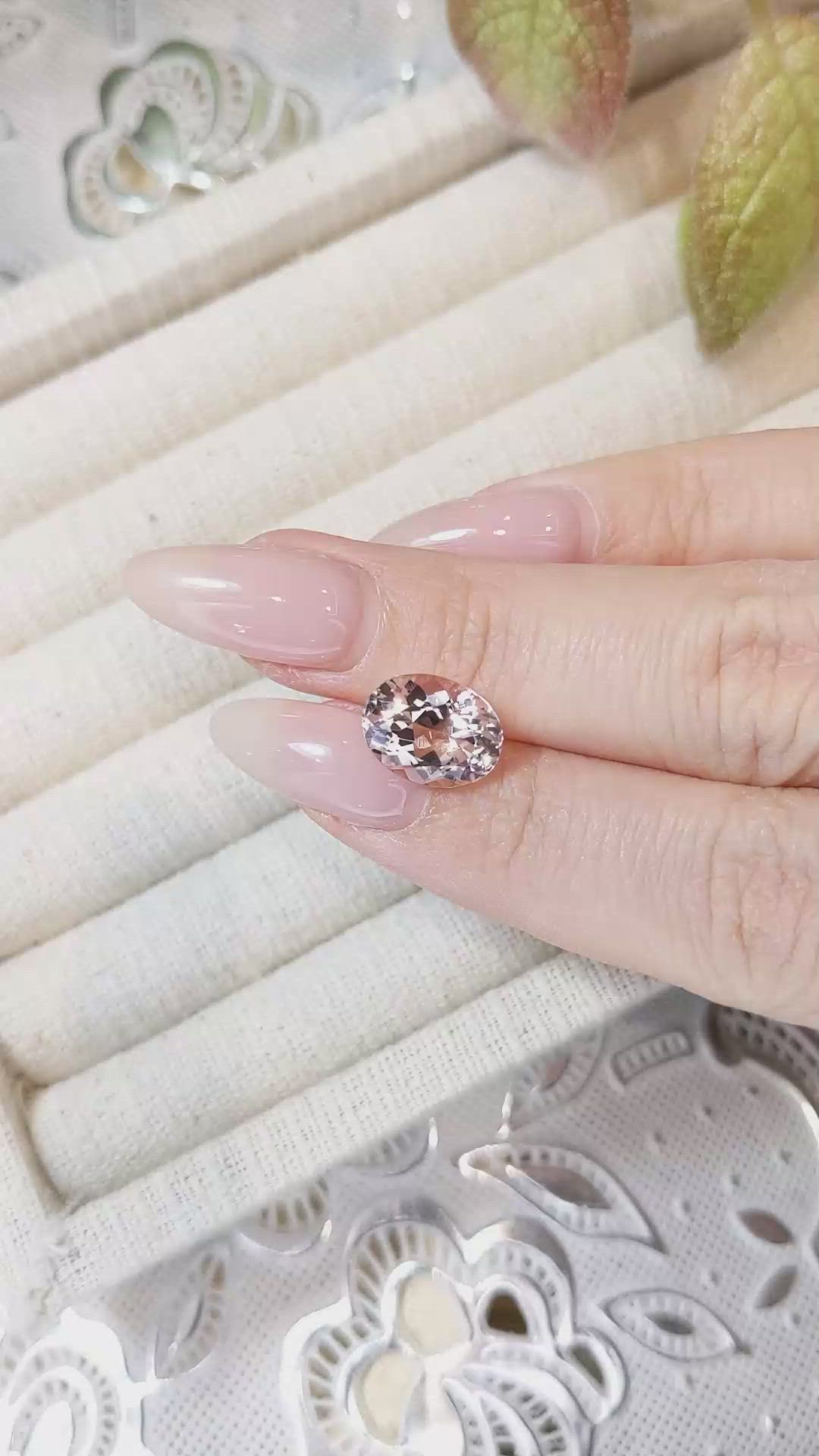 3.79 Ct. Morganite from Brazil Size Video