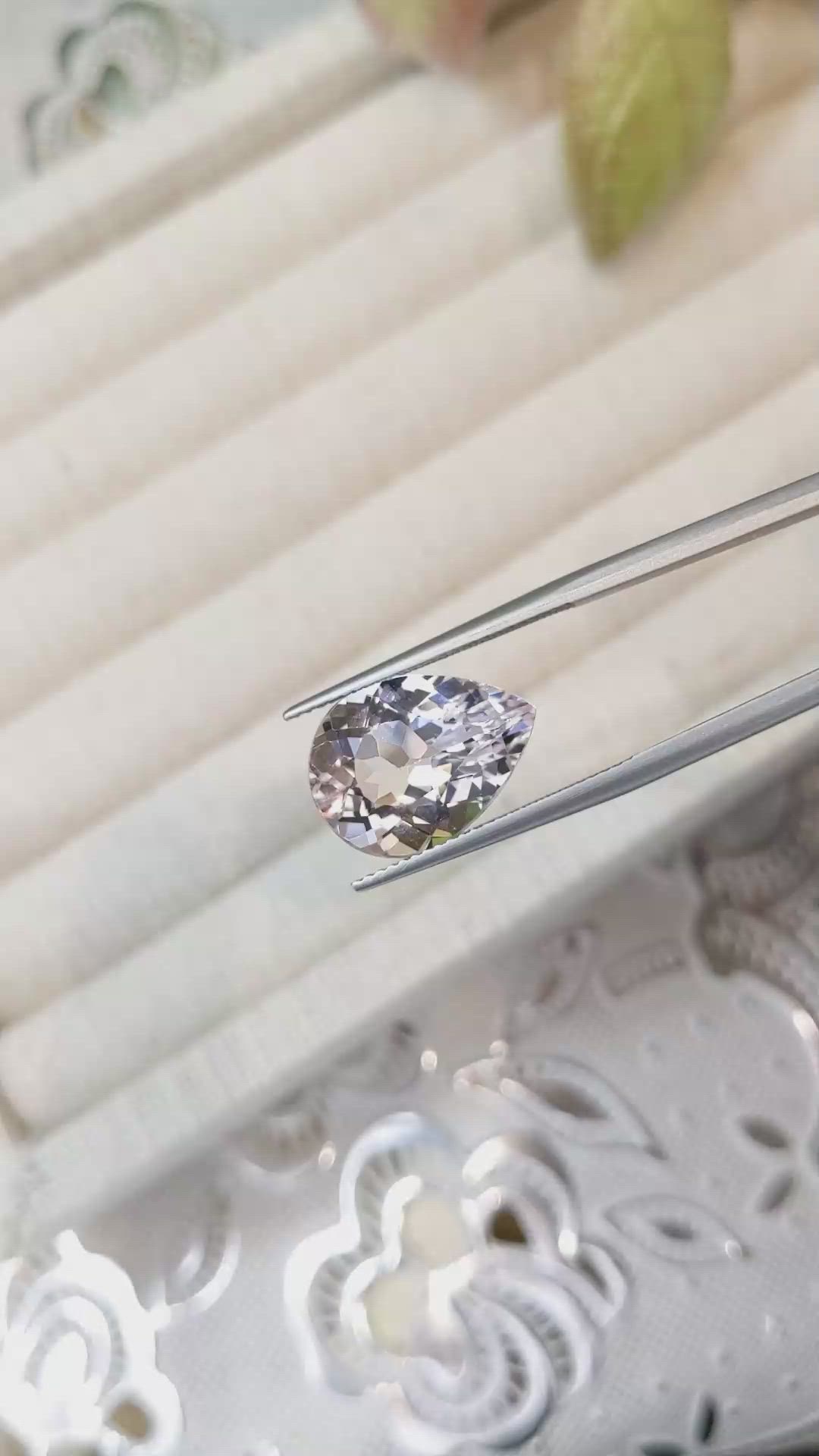 6.65 Ct. Morganite from Brazil Size Video