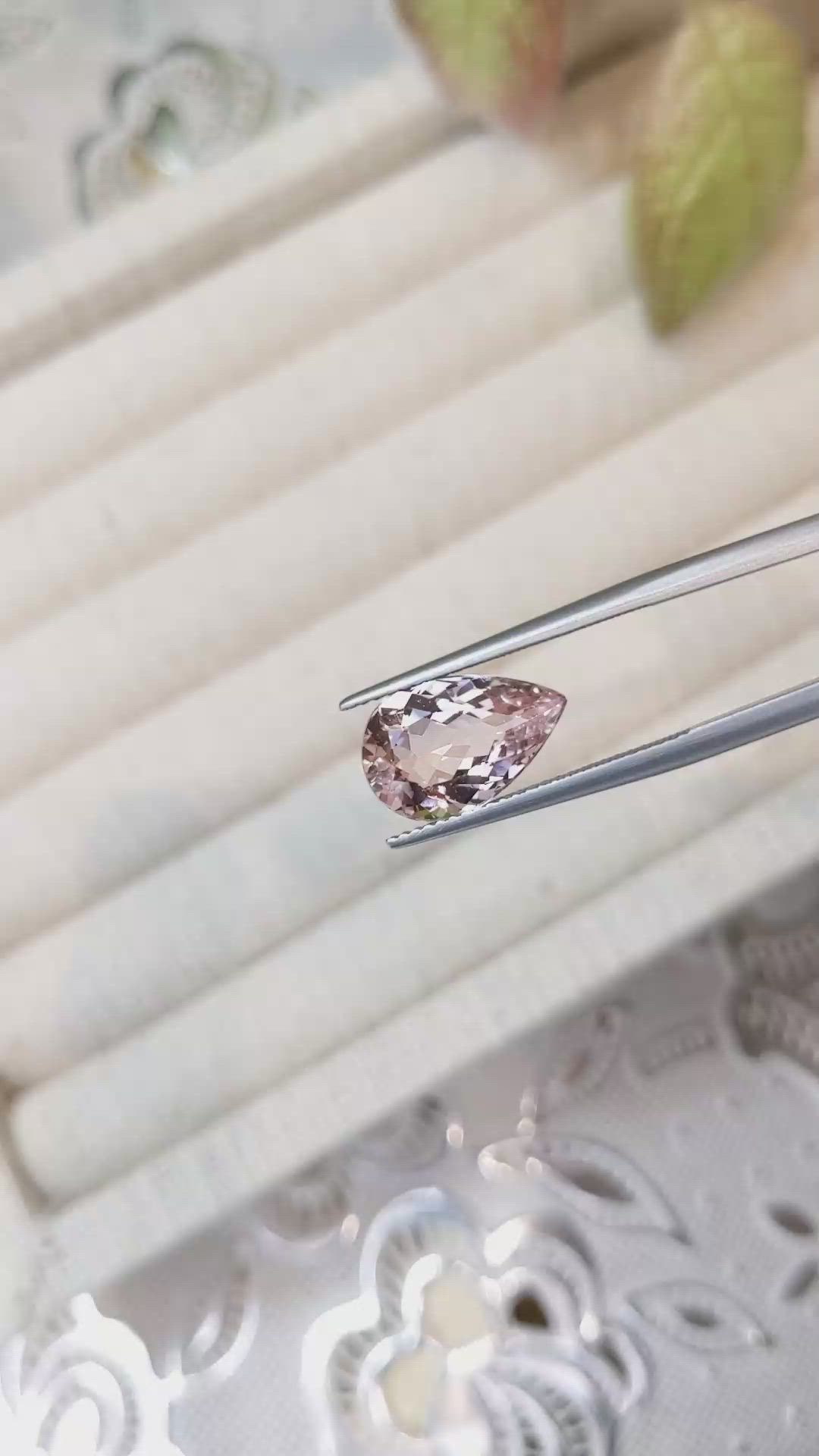 3.69 Ct. Morganite from Brazil Size Video