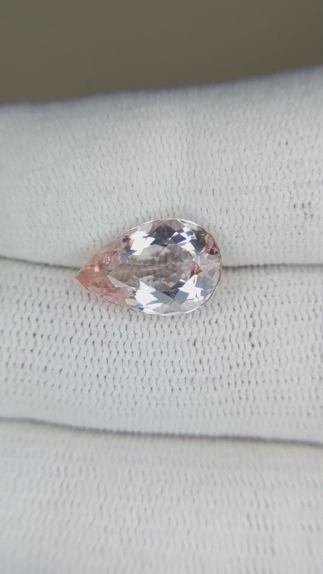 3.69 Ct. Morganite from Brazil Size Video