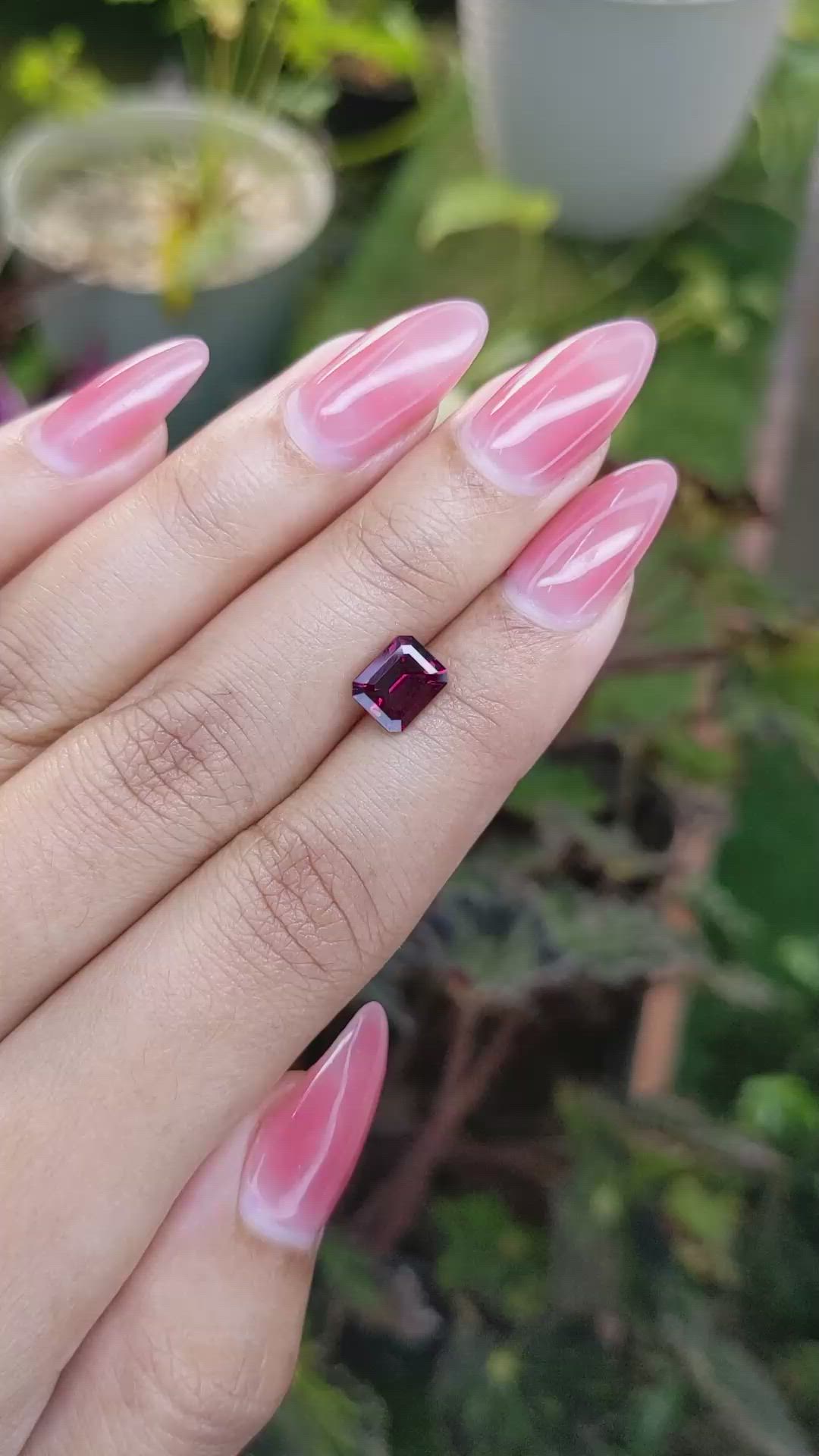 1.80 Ct. Garnet from Ceylon (Sri Lanka) Size Video