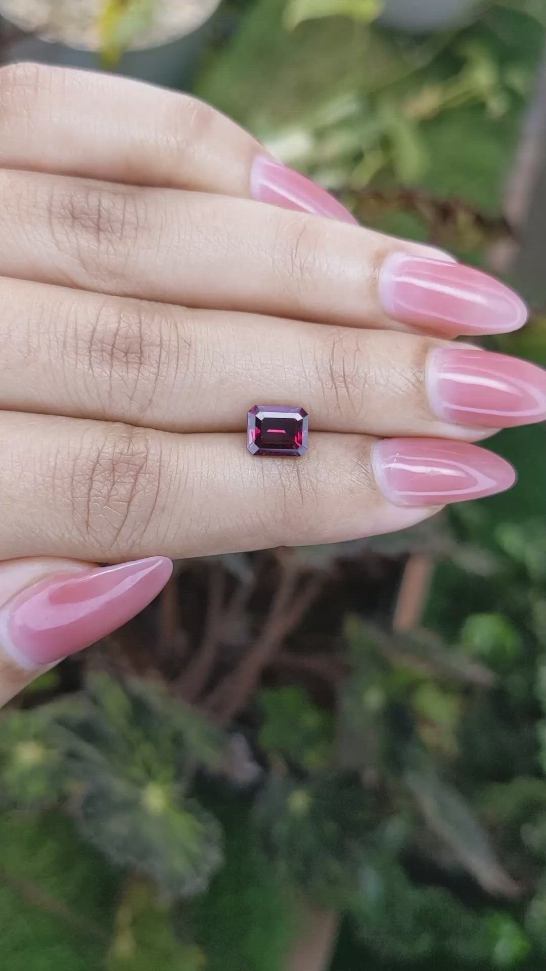 1.80 Ct. Garnet from Ceylon (Sri Lanka) Size Video
