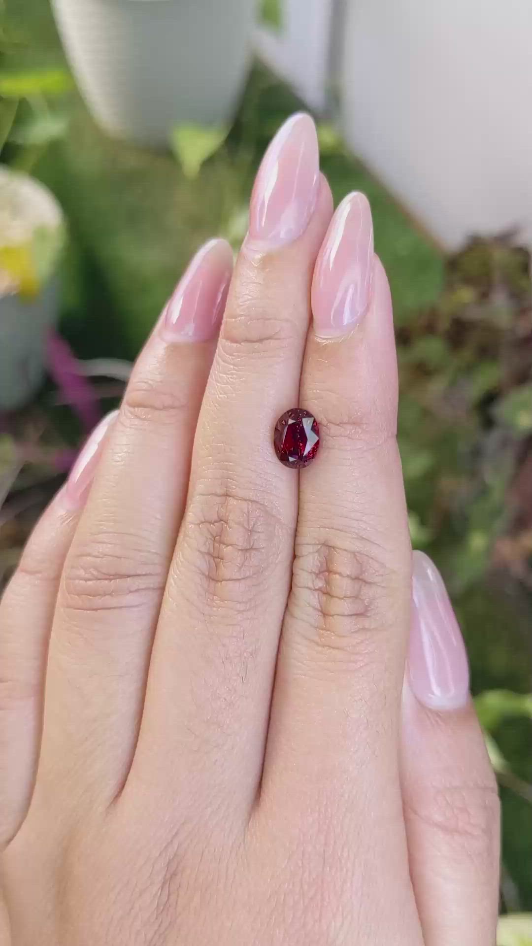 2.22 Ct. Garnet from Ceylon (Sri Lanka) Size Video