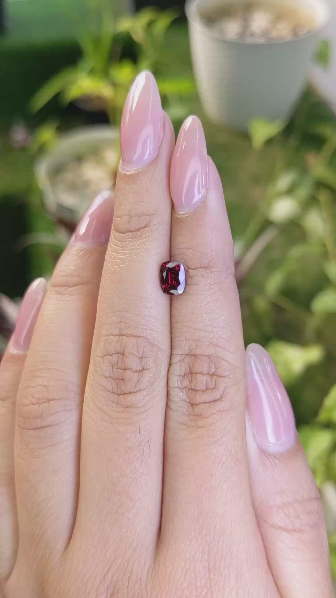 1.15 Ct. Garnet from Ceylon (Sri Lanka) Size Video