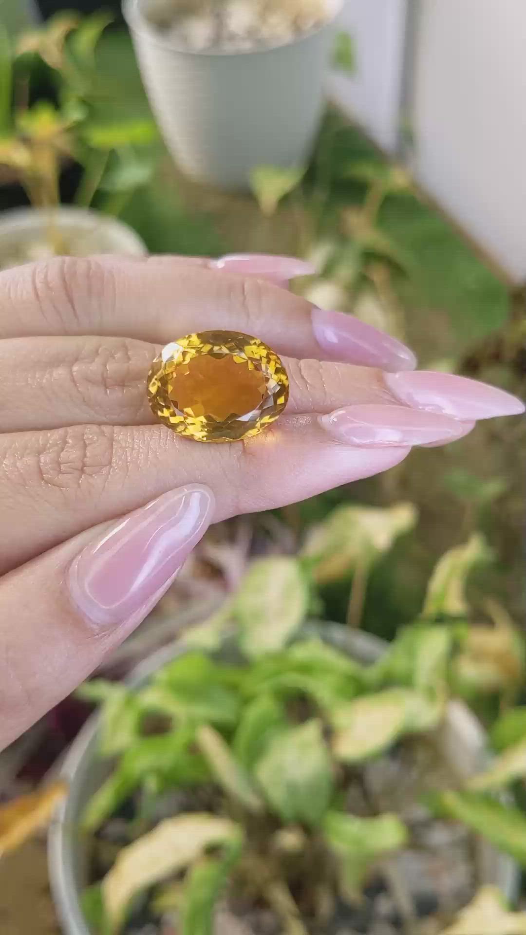 19.06 Ct. Citrine from Brazil Size Video