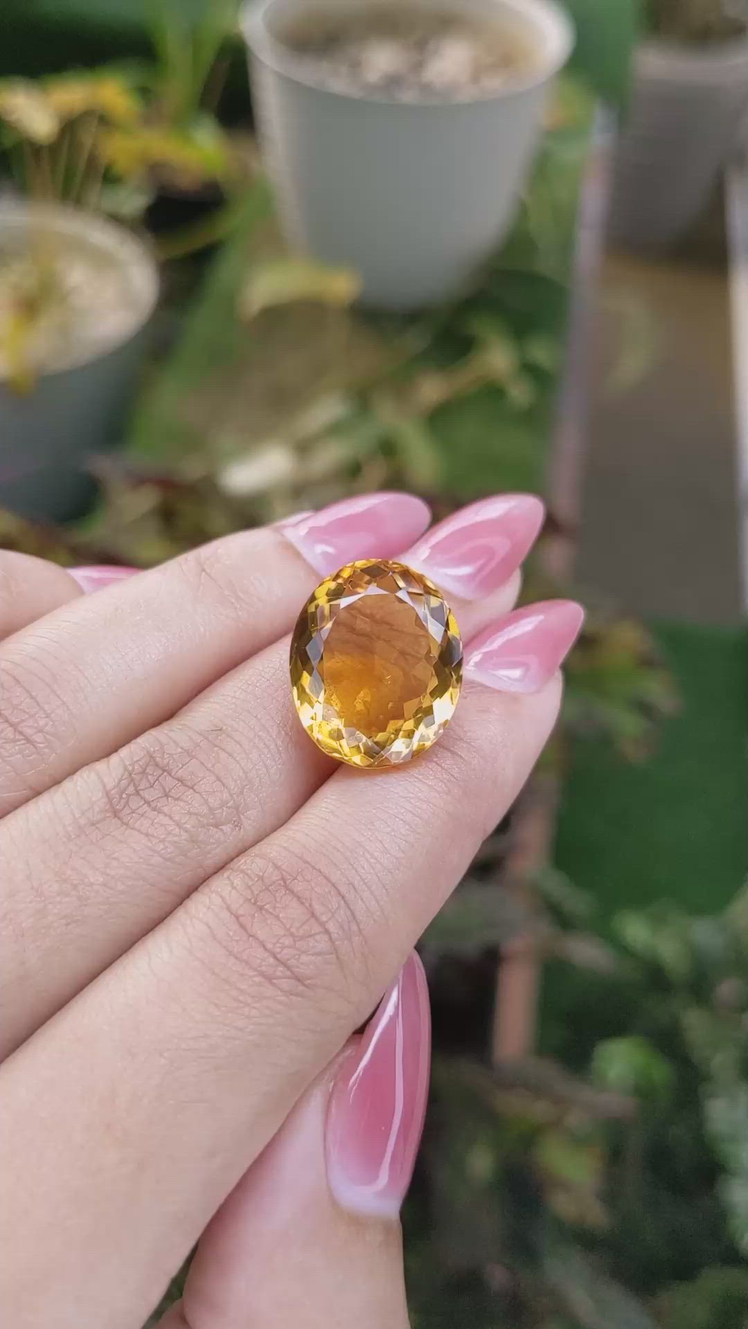 19.03 Ct. Citrine from Brazil Size Video