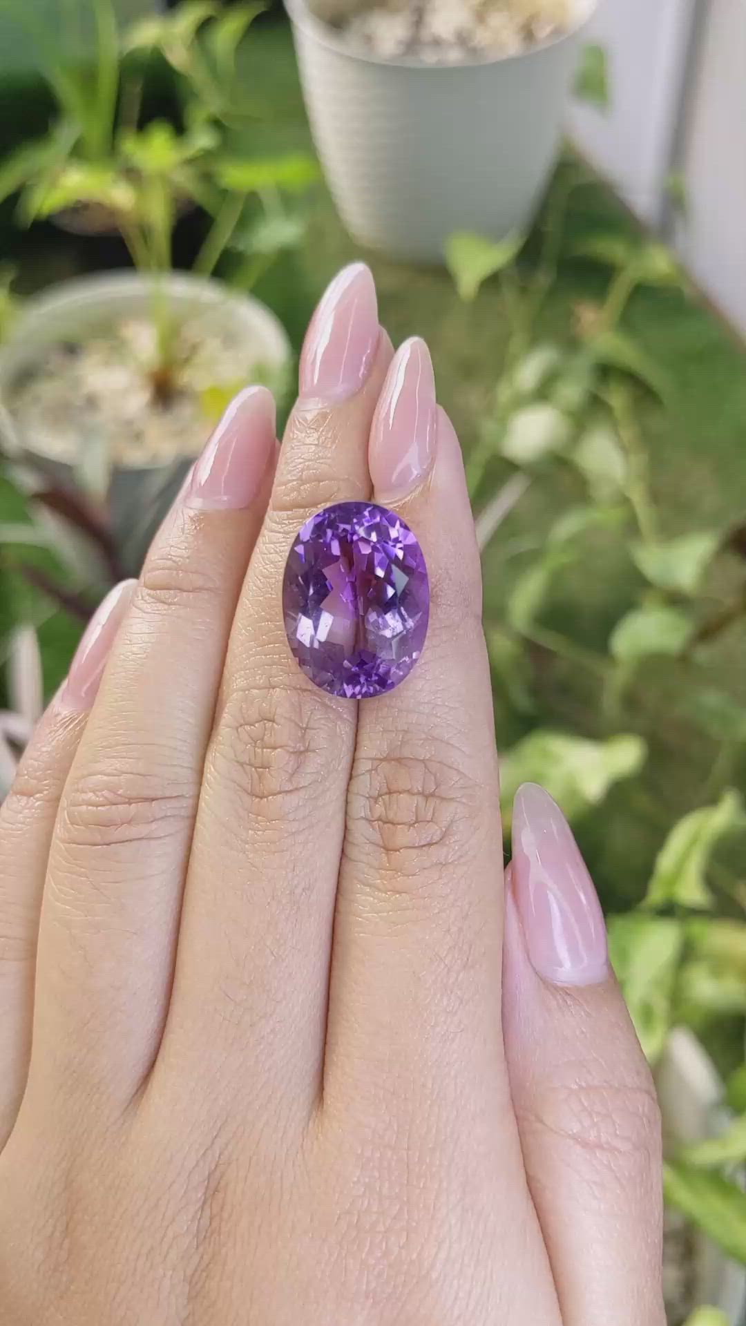 19.67 Ct. Amethyst from Brazil Size Video