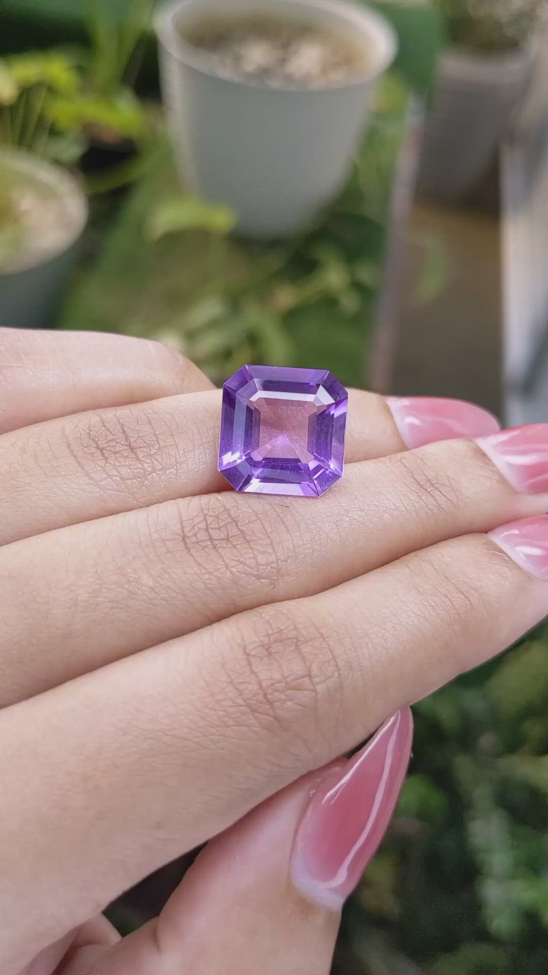 10.66 Ct. Amethyst from Brazil Size Video