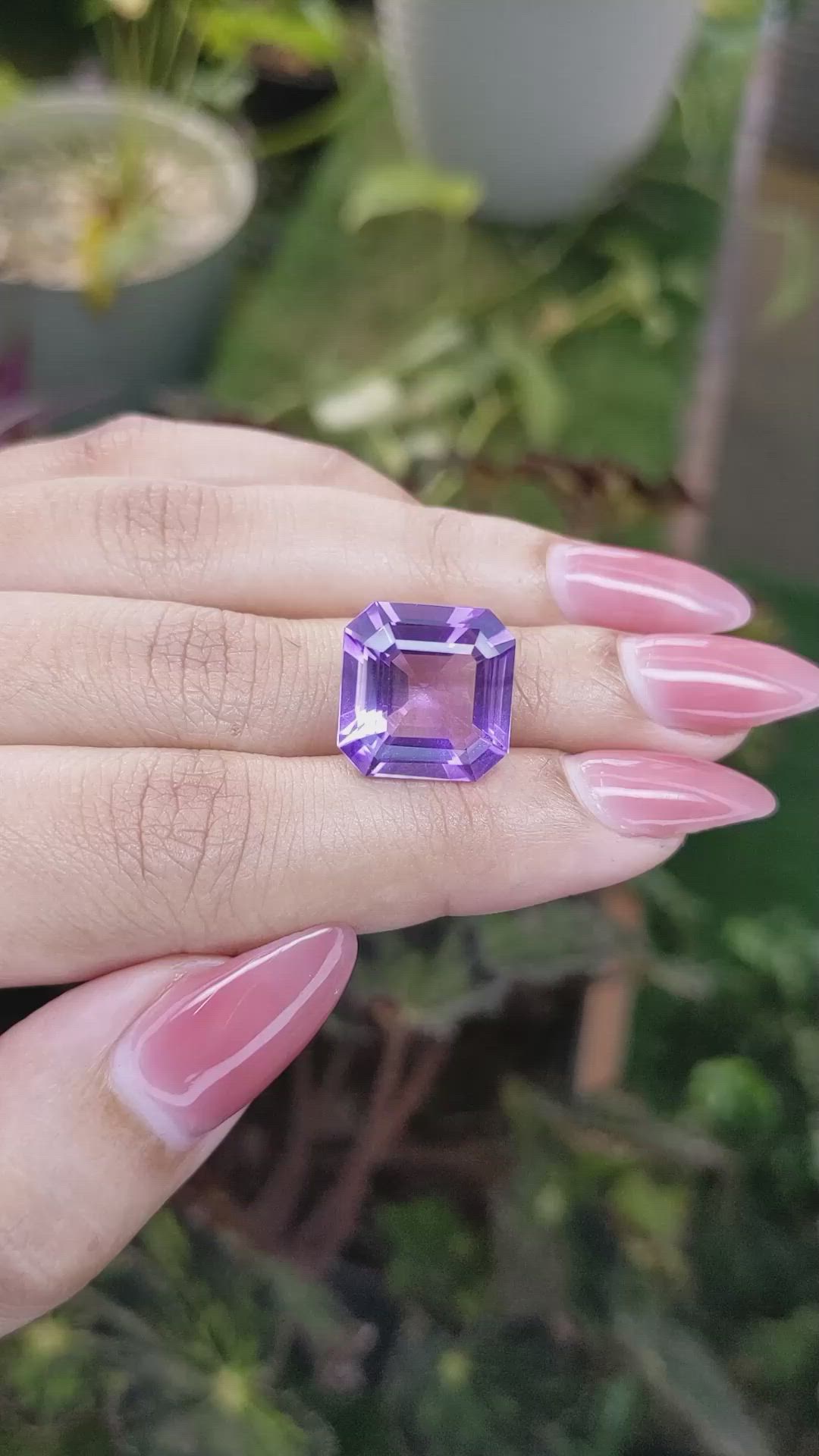 10.66 Ct. Amethyst from Brazil Size Video