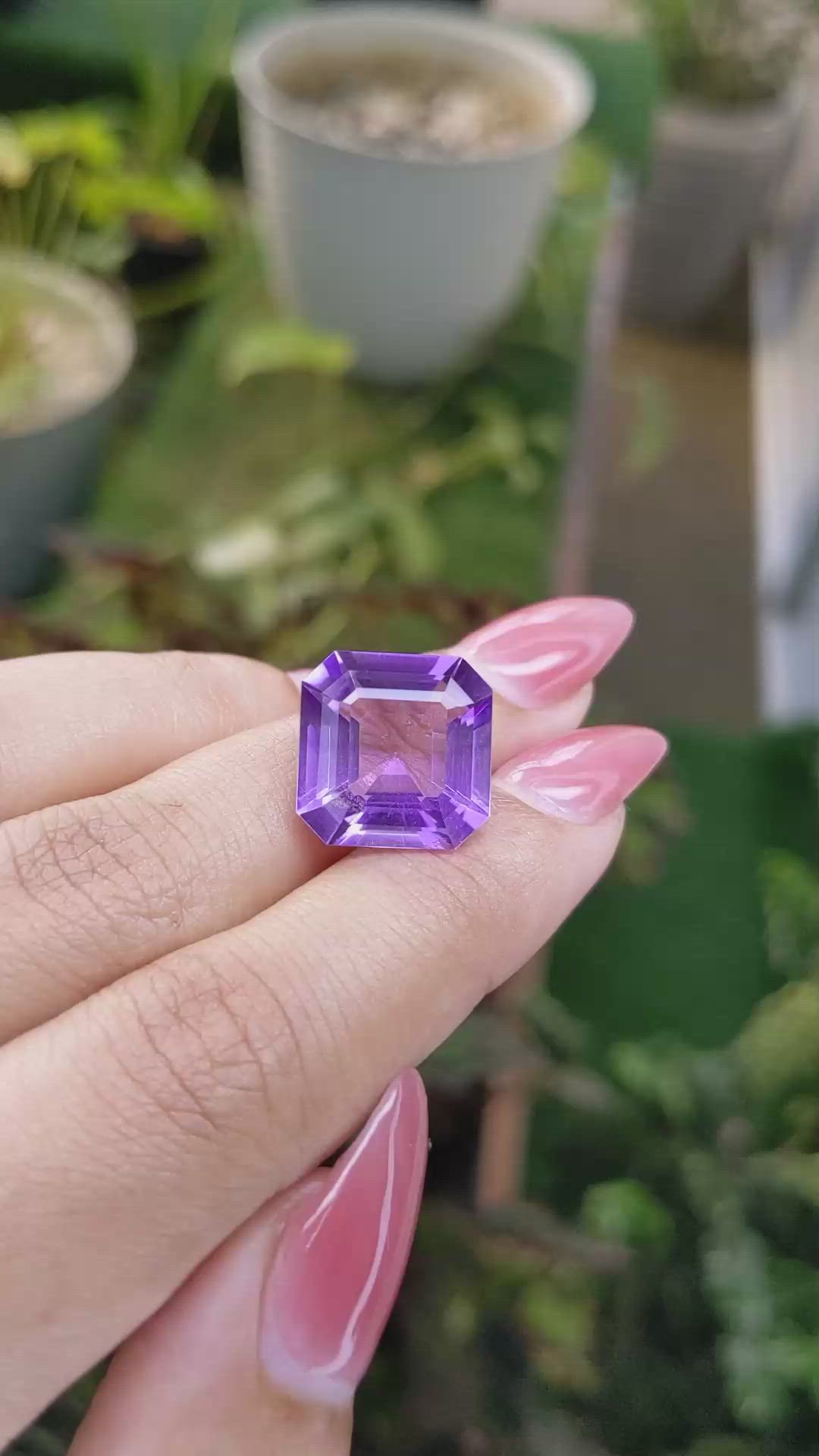 10.66 Ct. Amethyst from Brazil Size Video