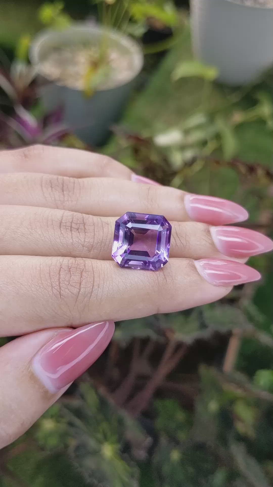 14.12 Ct. Amethyst from Brazil Size Video